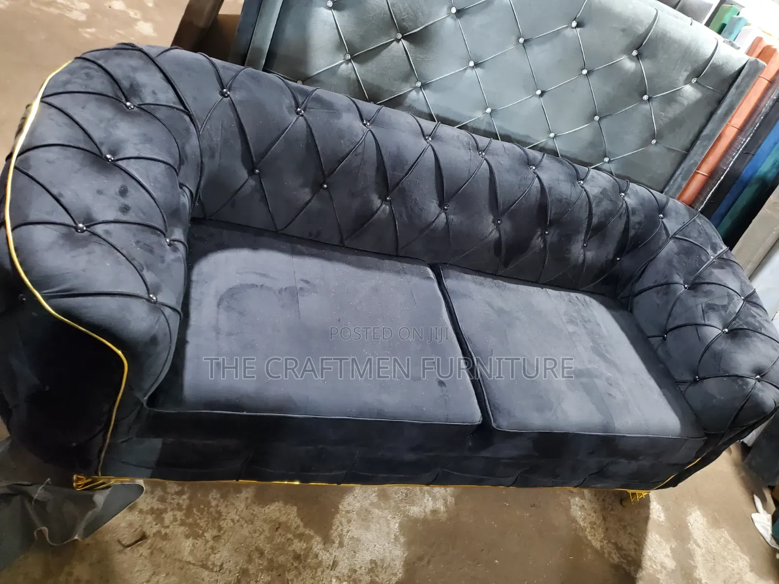 Black Luxury 2 Seater Sofa