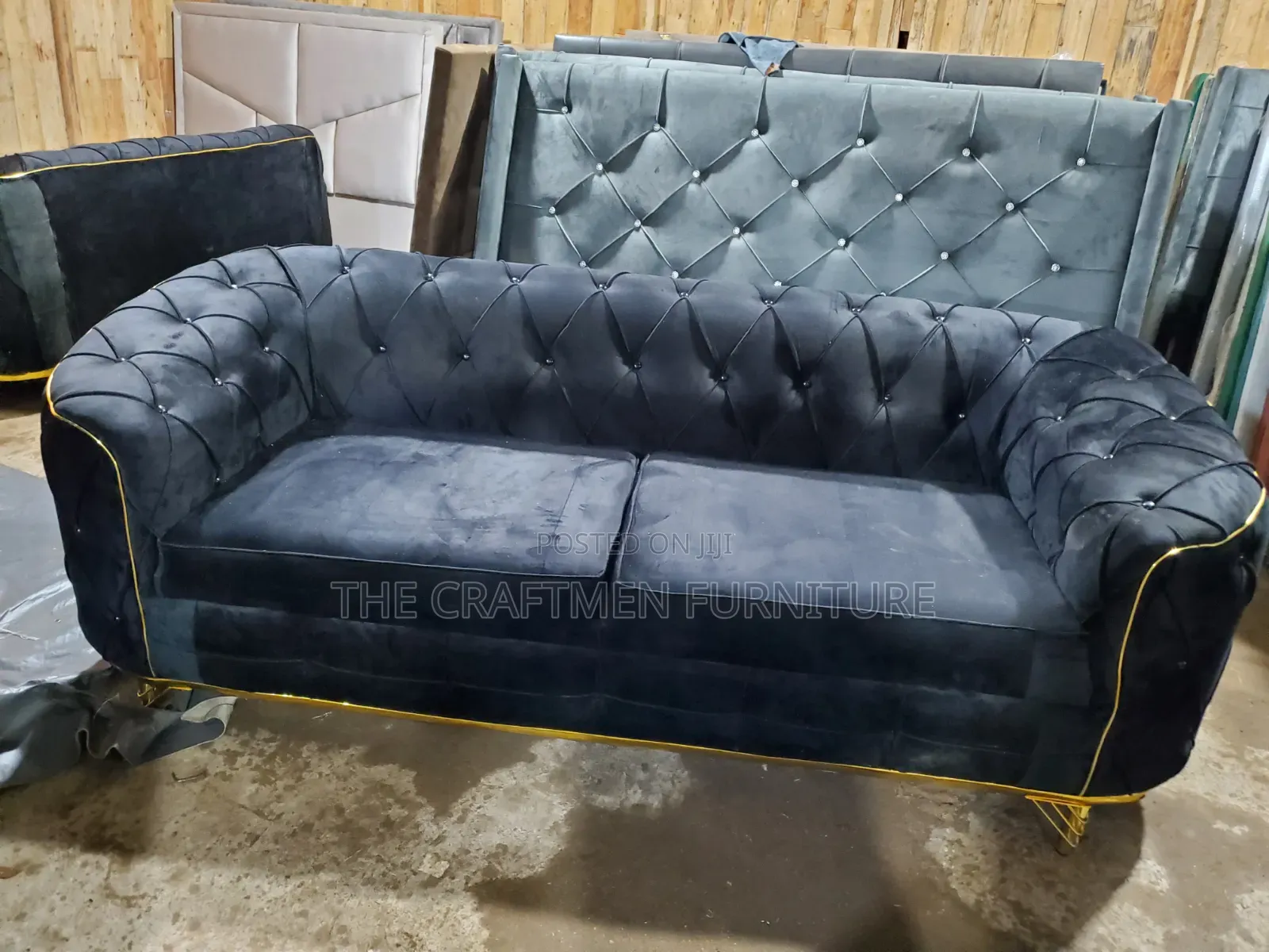 Black Luxury 2 Seater Sofa
