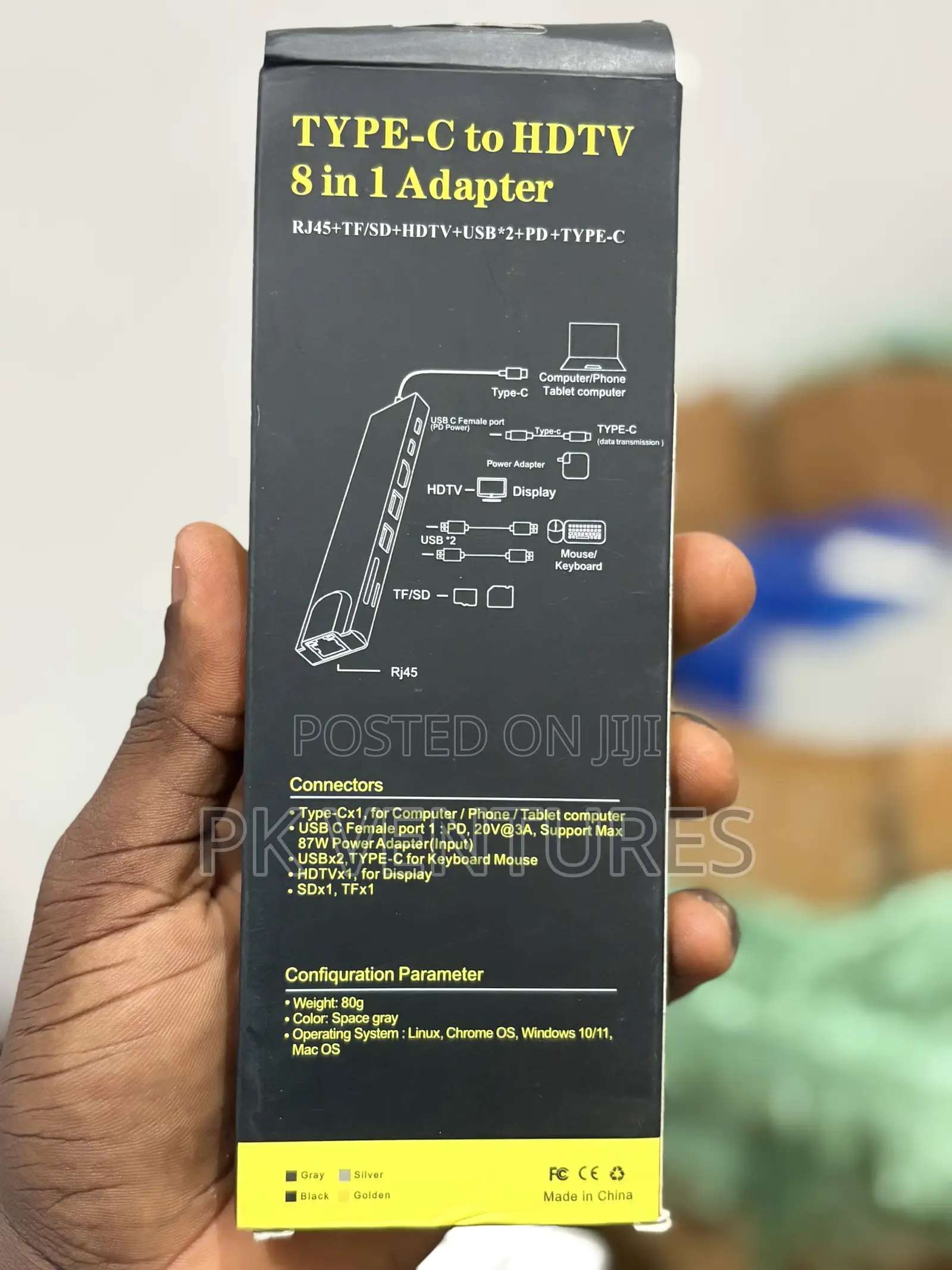 Type-C to HDTV 8 in 1 Adapter