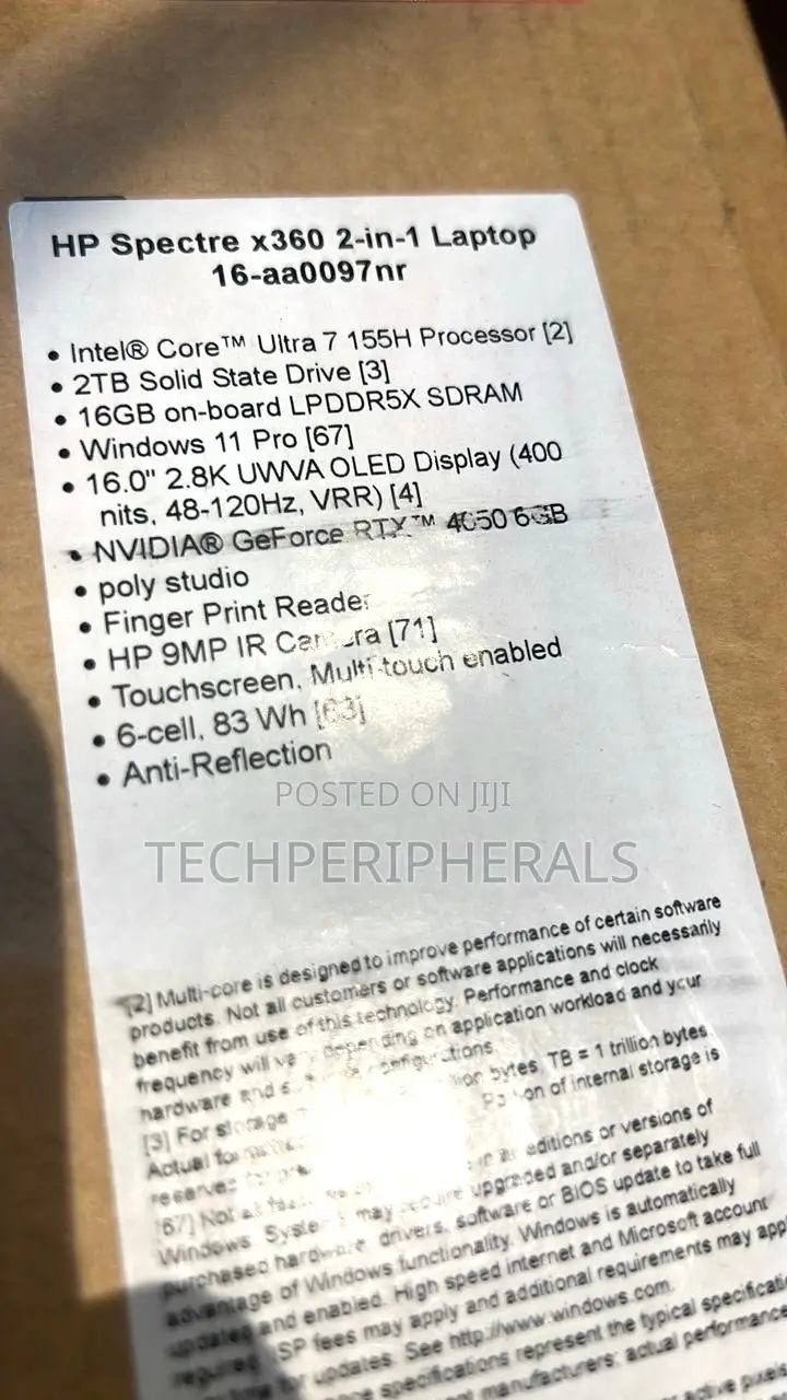 New Laptop HP Spectre X360 16GB Intel Core Ultra 7 SSD 2T