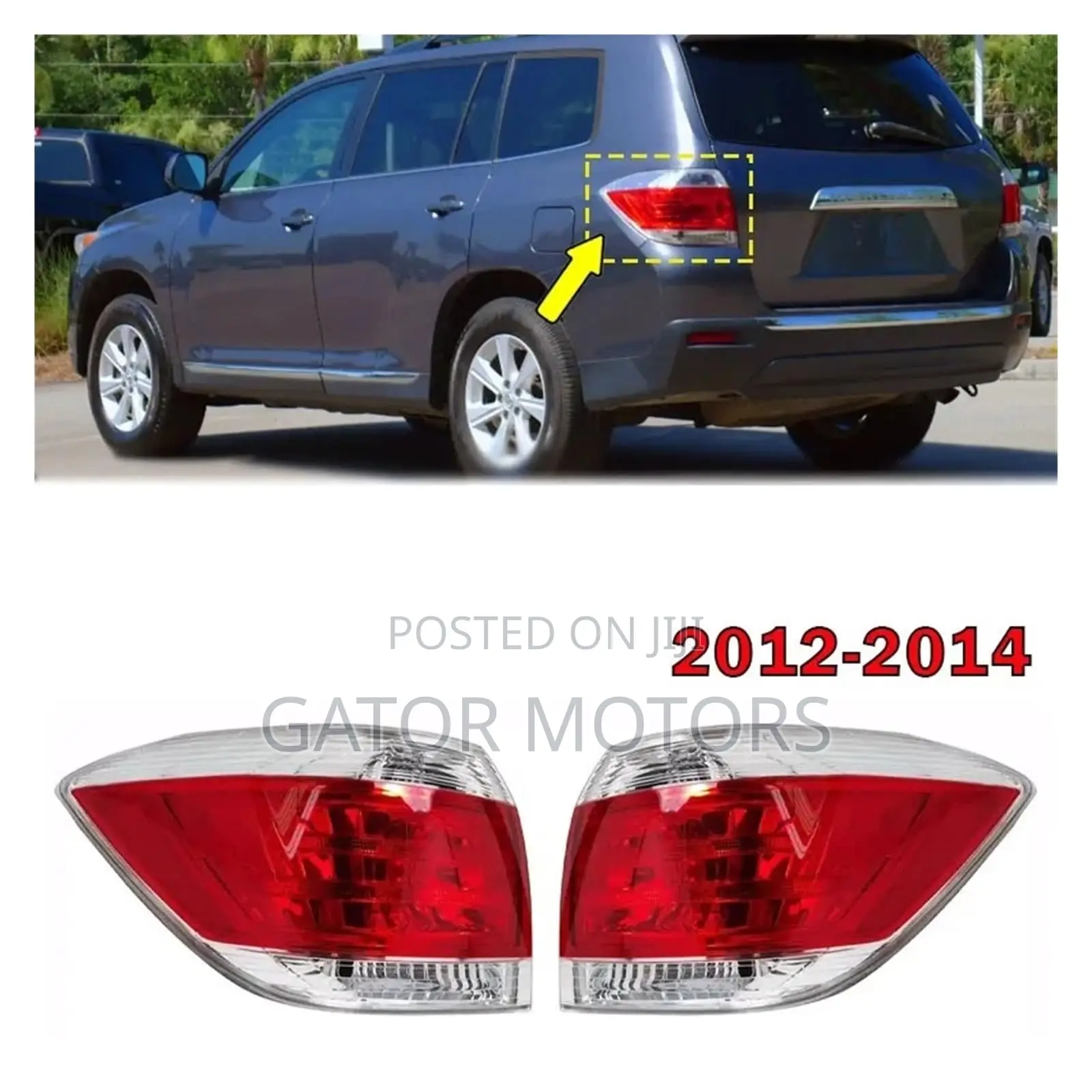Highlander 2011 2012 2013 Tail Lights (Pair)