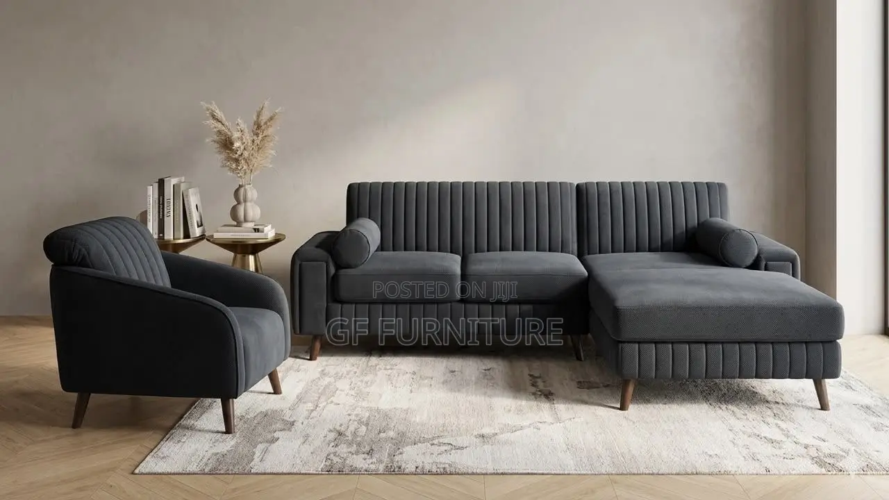 Modern L Shape Sofa and Armchair Living Room Set