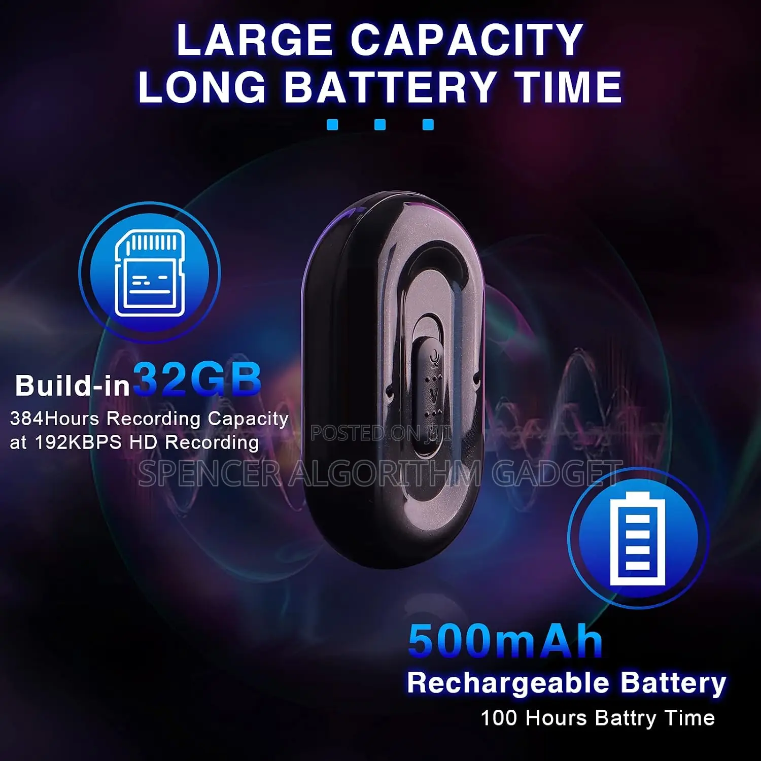 Magnetic Activated Voice Audio Recorder Keychian 32gb