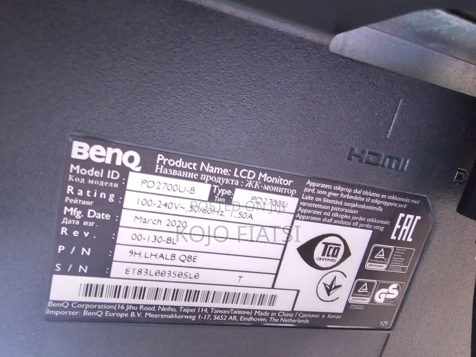 Monitor for Creatives Benq Pd2700u