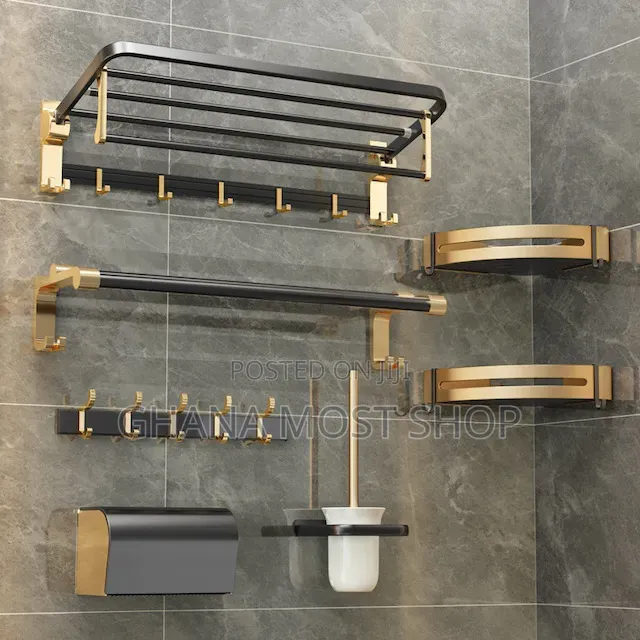 Black and Gold Bathroom Accessories(0769)