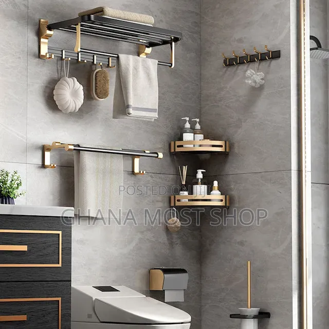 Black and Gold Bathroom Accessories(0769)