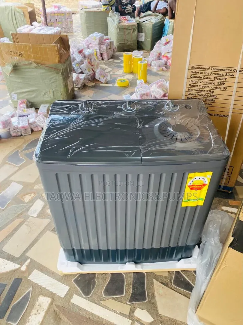 Black Gray Nasco 11kg Semi-Automatic Washing Machine