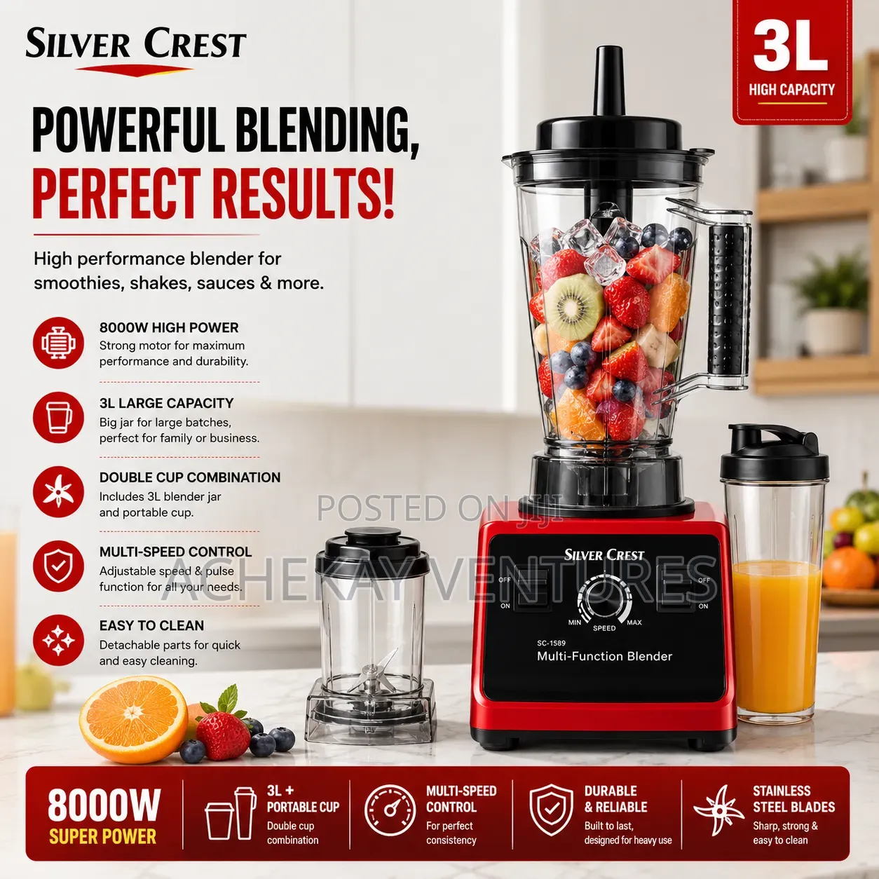 Silver Crest 45lite Commercial Blender 8000w