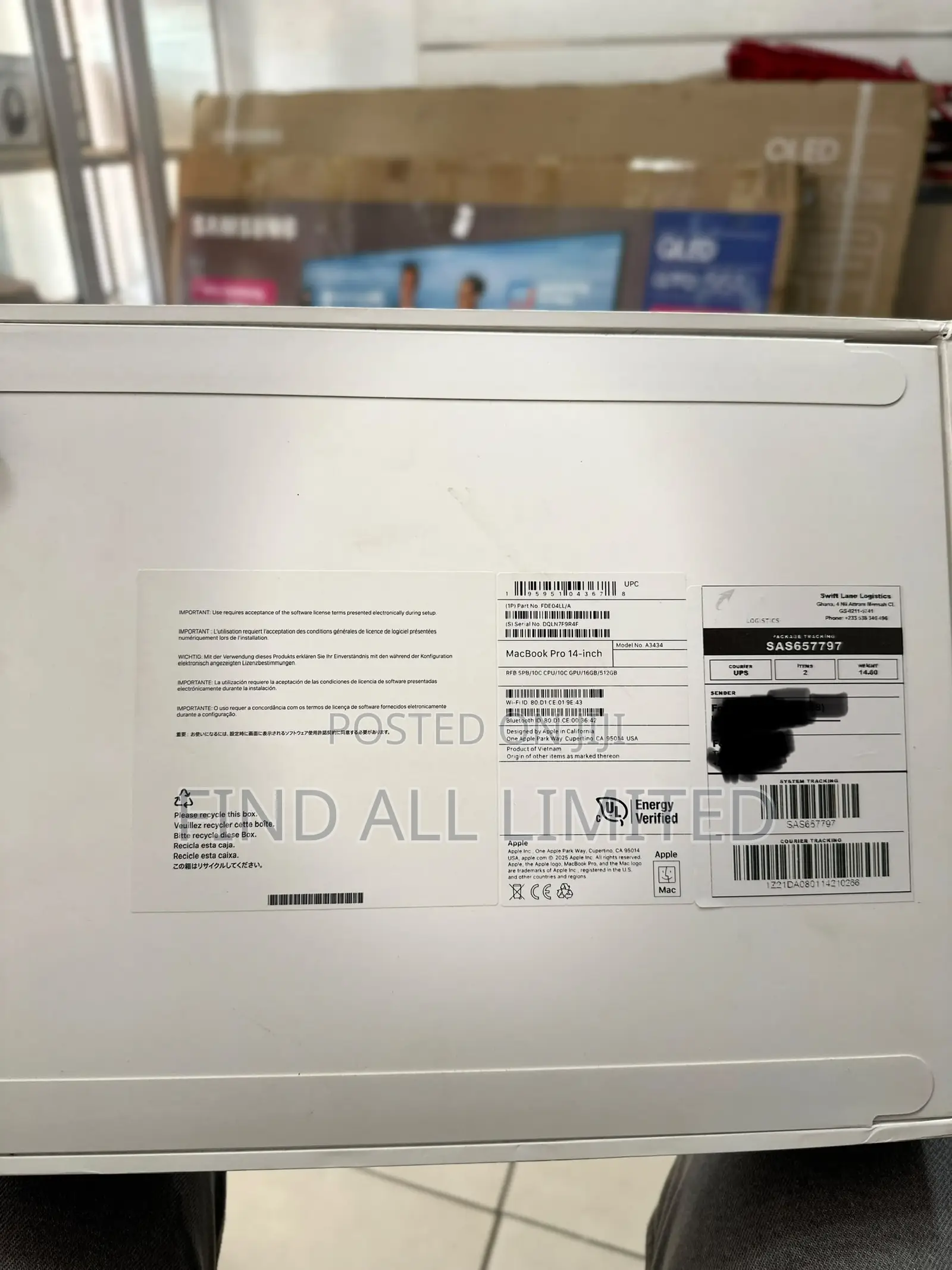 Laptop Apple MacBook Pro 16GB Apple M5 SSD 512GB