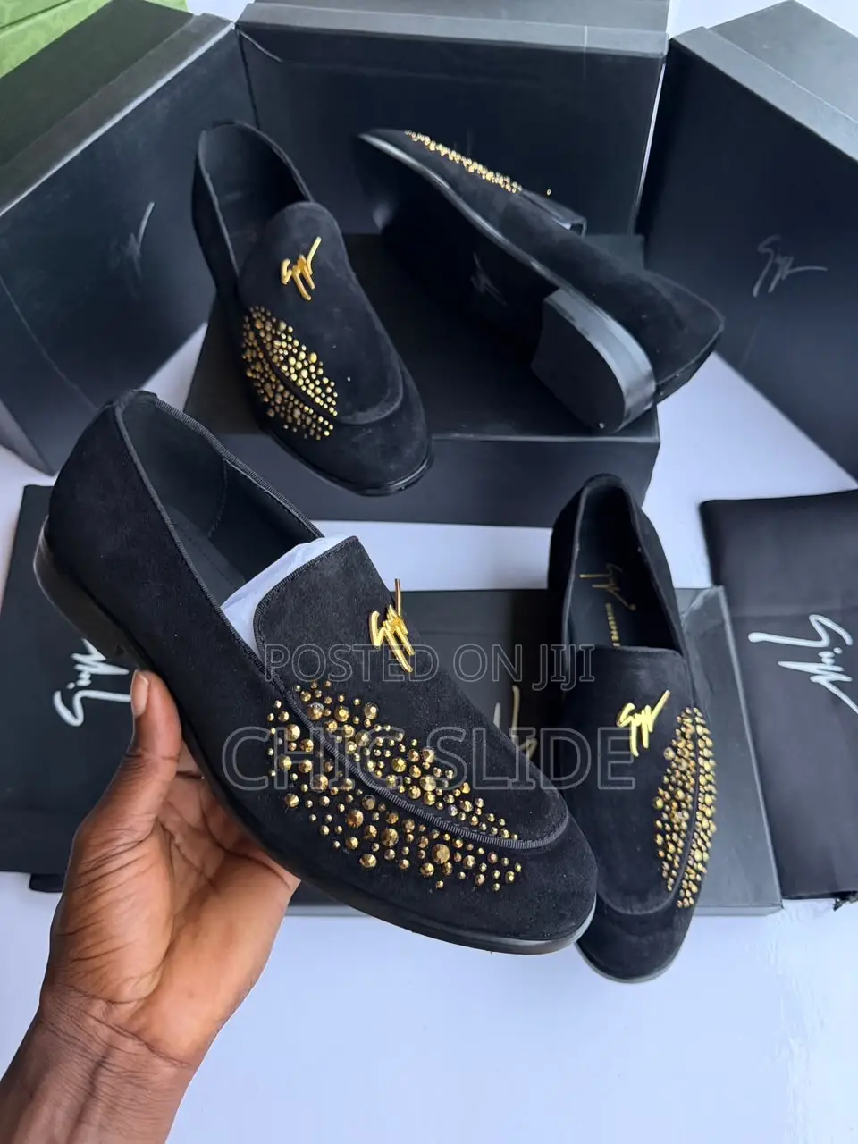 Men’S Suede Studded Loafers