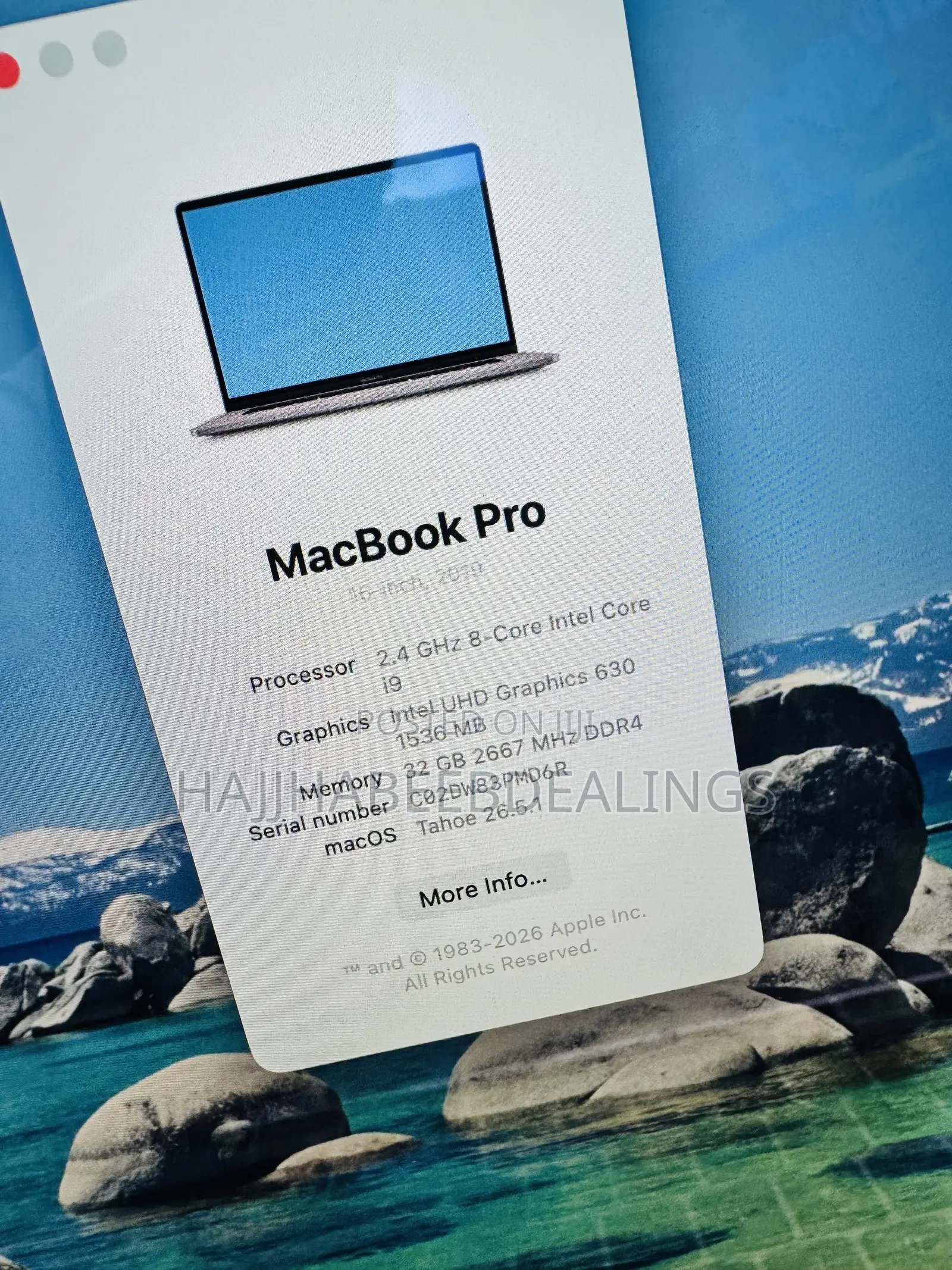 Laptop Apple MacBook Pro 2019 32GB Intel Core i9 SSD 2T