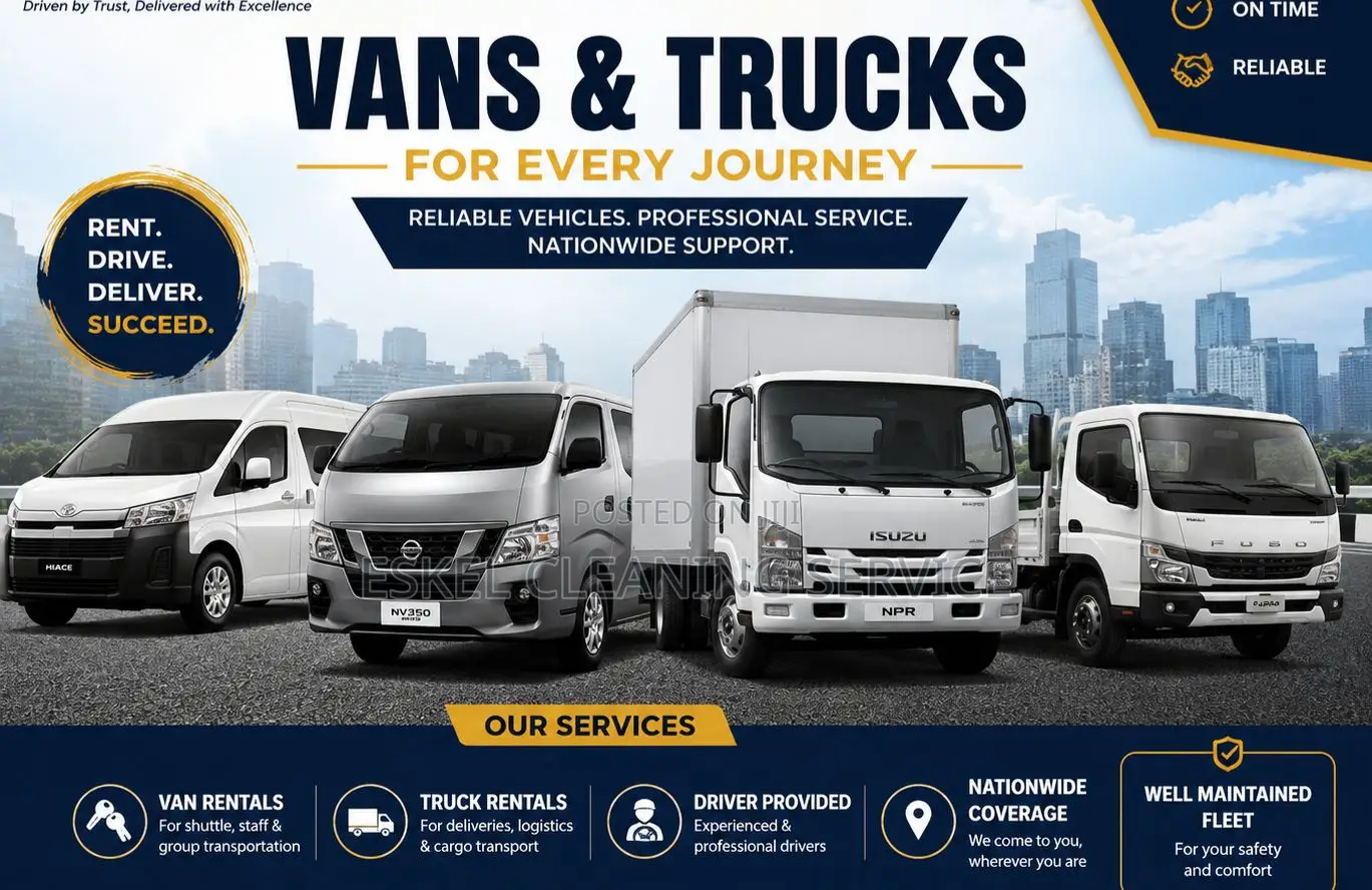 Trucks and Vans Available for Rent