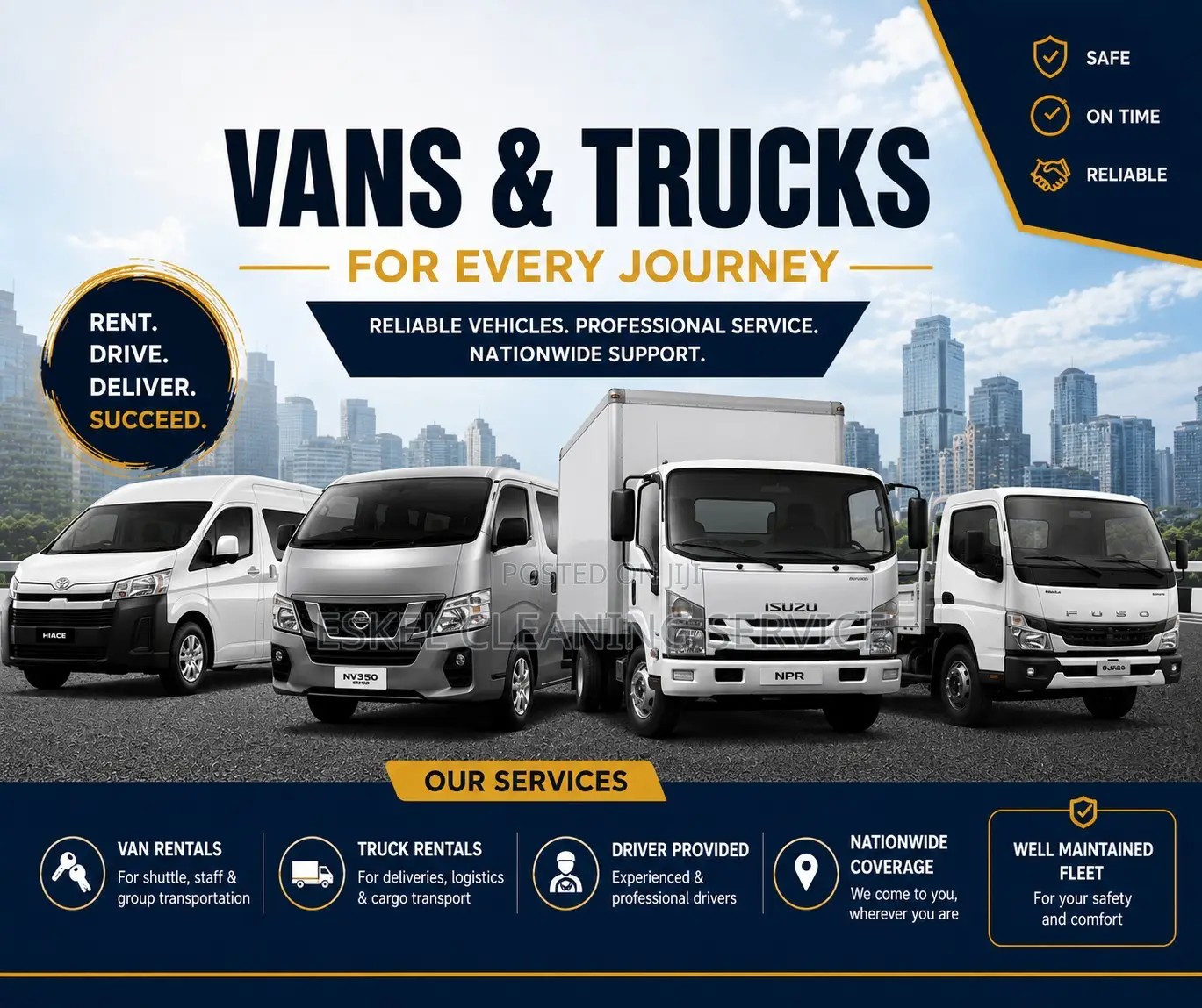 Trucks and Vans Available for Rent