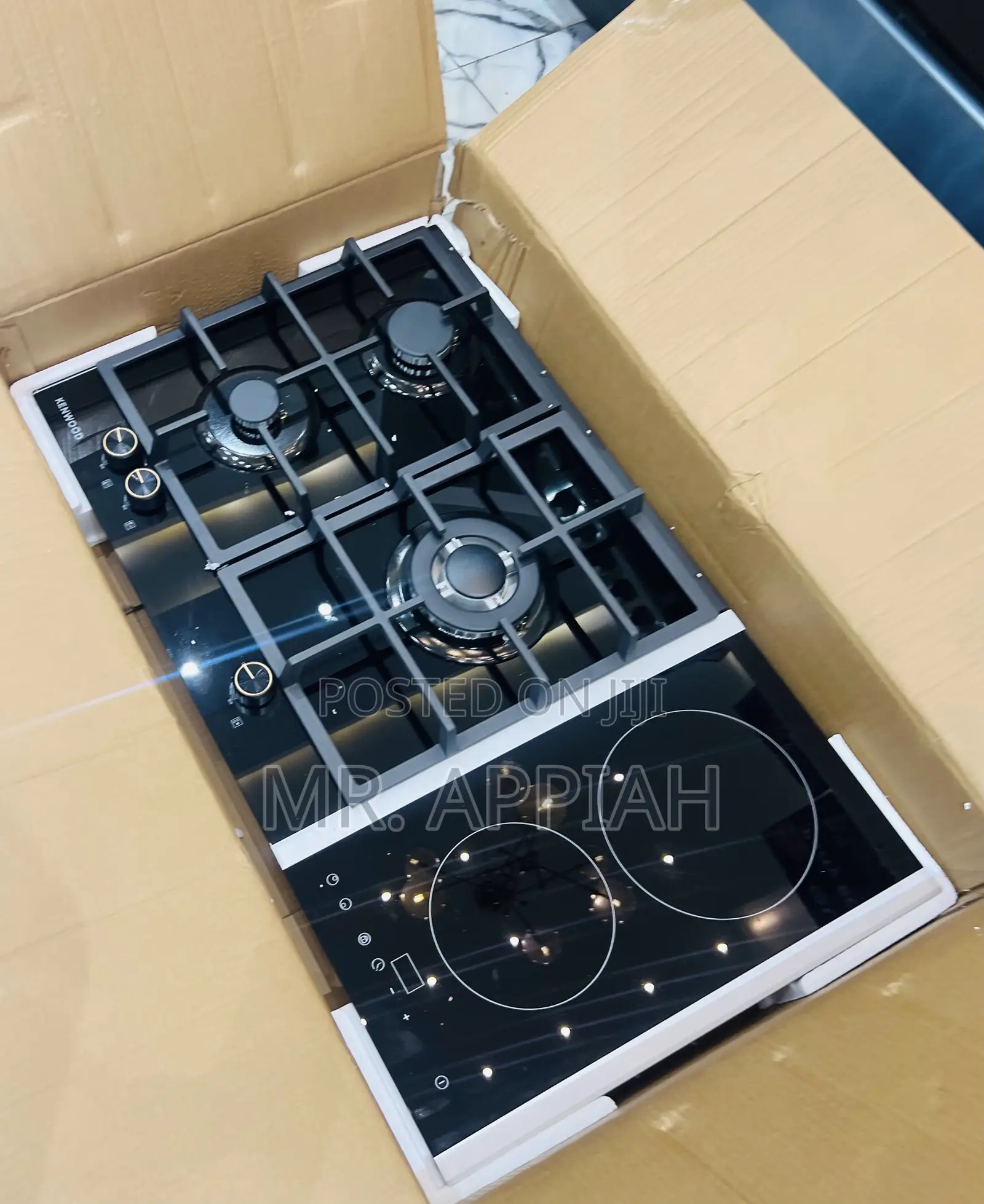 Sleek Kenwood 60cm 3 + 2 Inbuilt Tempered Glass Hob
