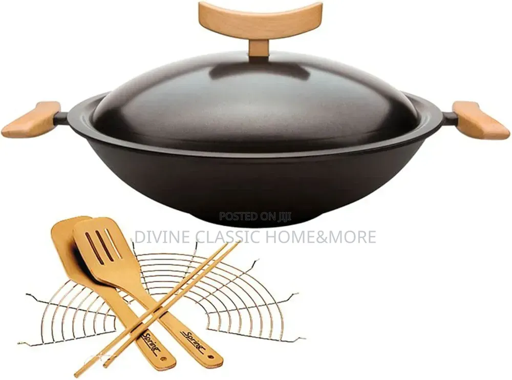 Spring Cast Iron Wok Set 35 Cm