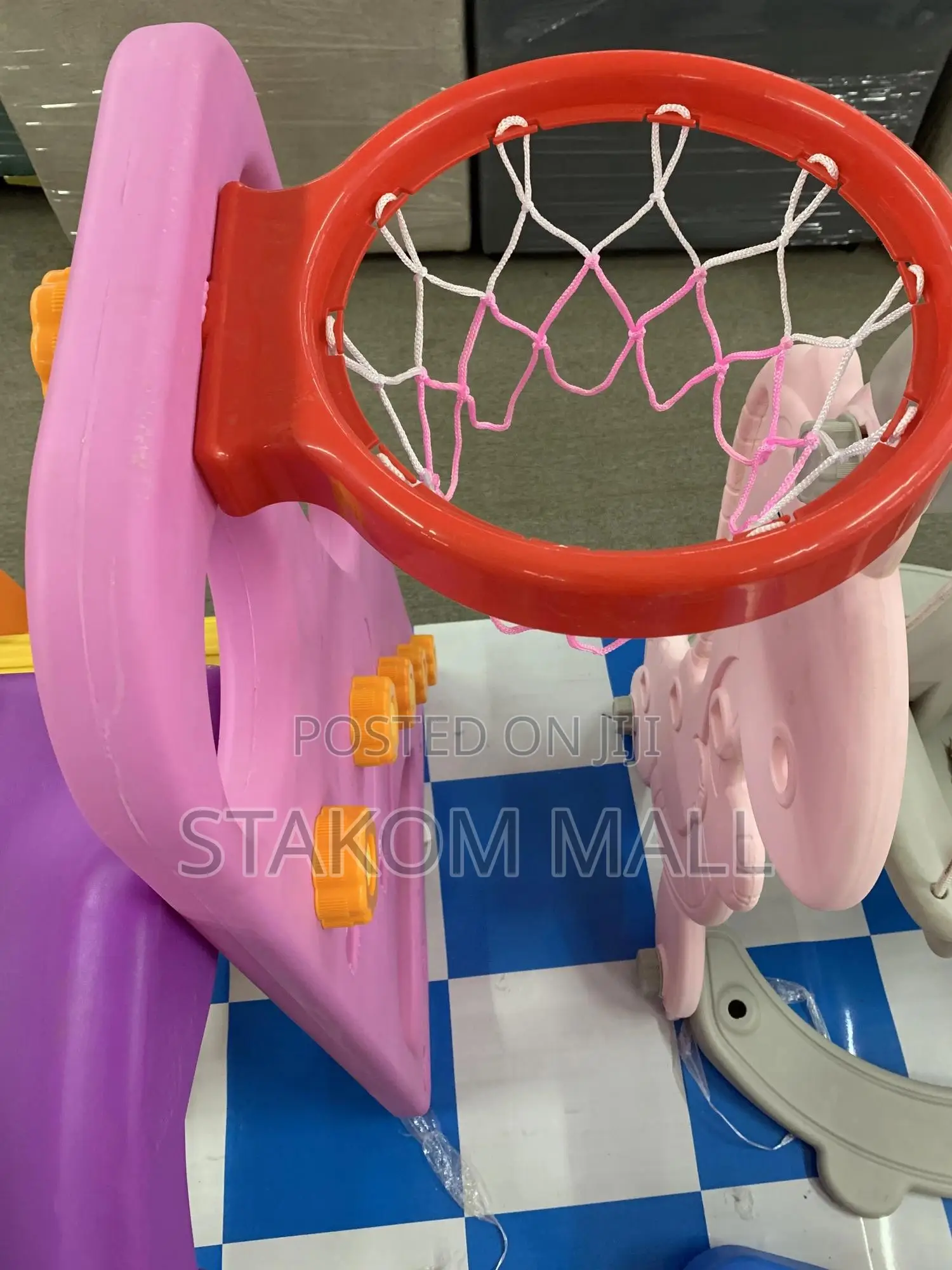 Slide for Playground + Swing Chair + Basketball Hoops and Balls
