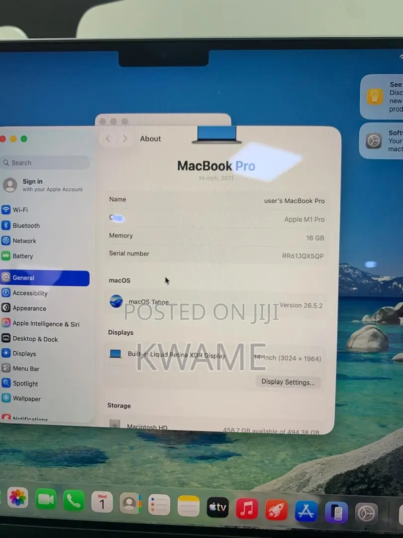 Laptop Apple MacBook Pro 2021 M1 16GB Apple M1 Pro SSD 512GB