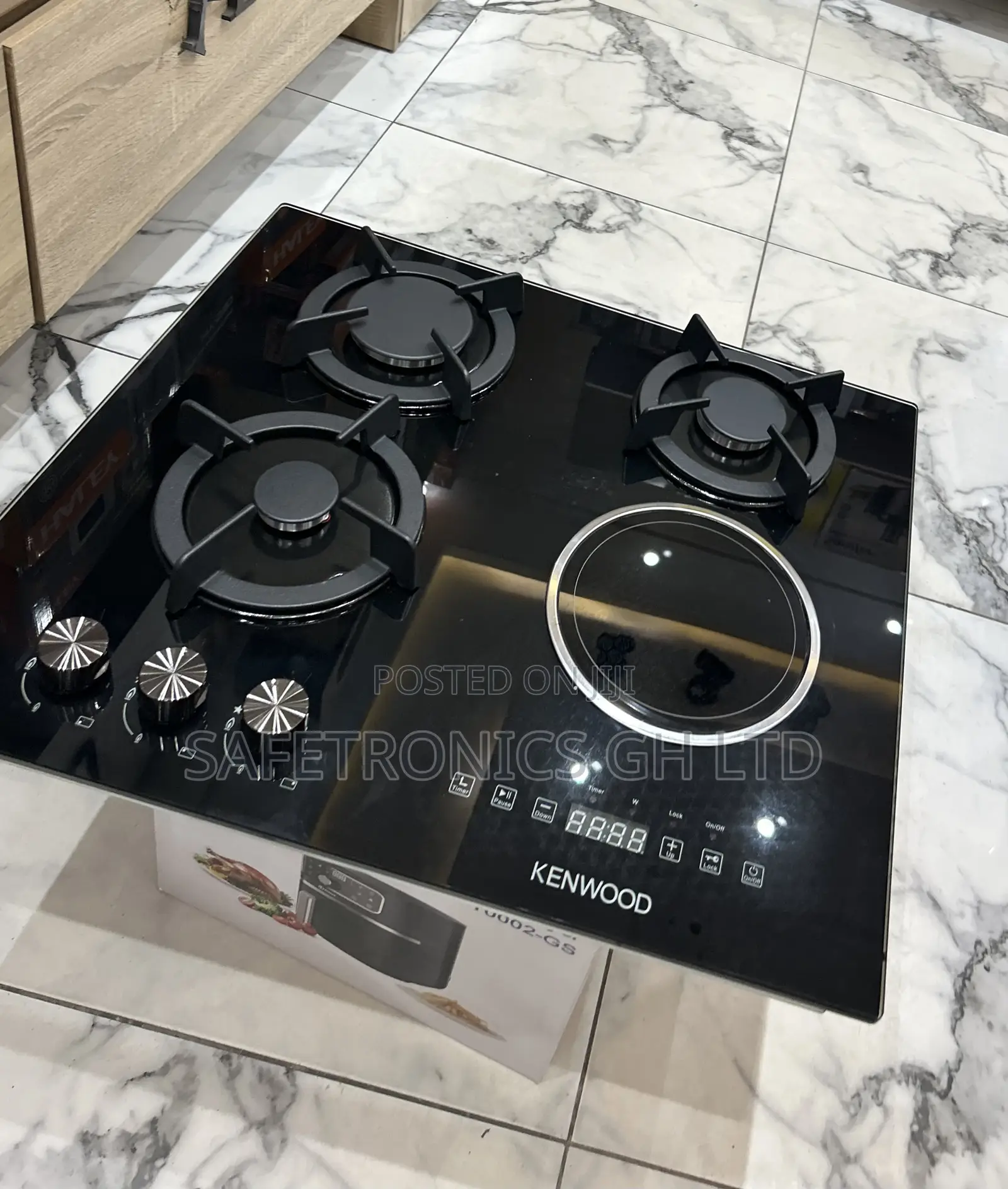 Premium Black Kenwood 60cm Built-in 3 Gas + 1 Electric Burner Hob