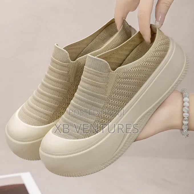 Platform Canvas Mules - Height Boost Soft Sole Casual Slip-Ons