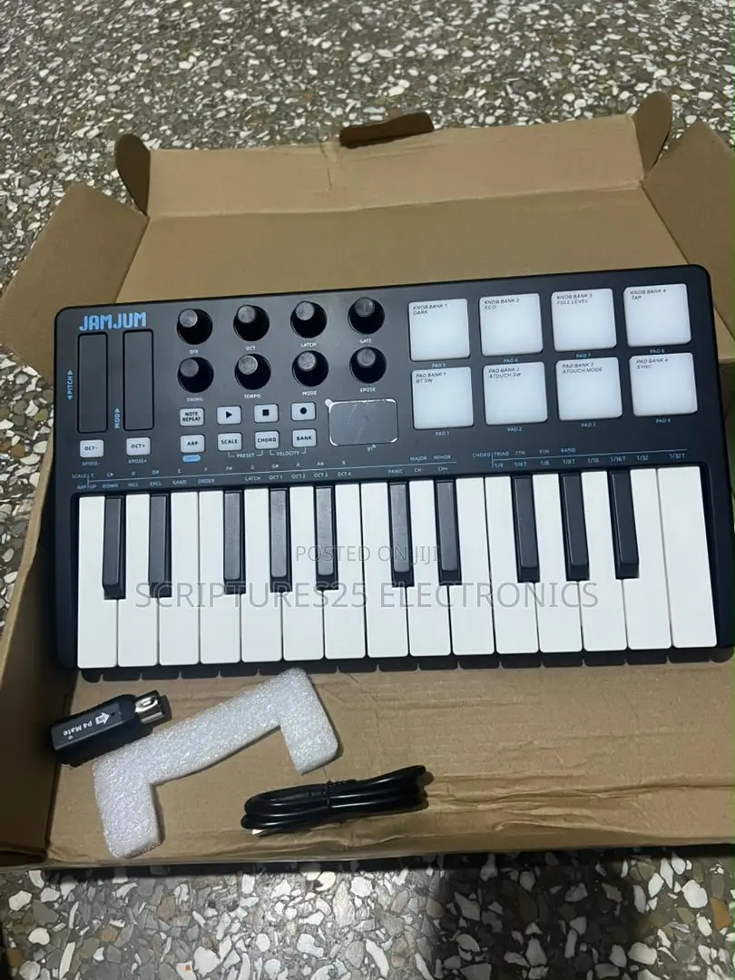 Midi Keyboard 25 Keys Wireless and Wired Midi Connection (Chargeable)