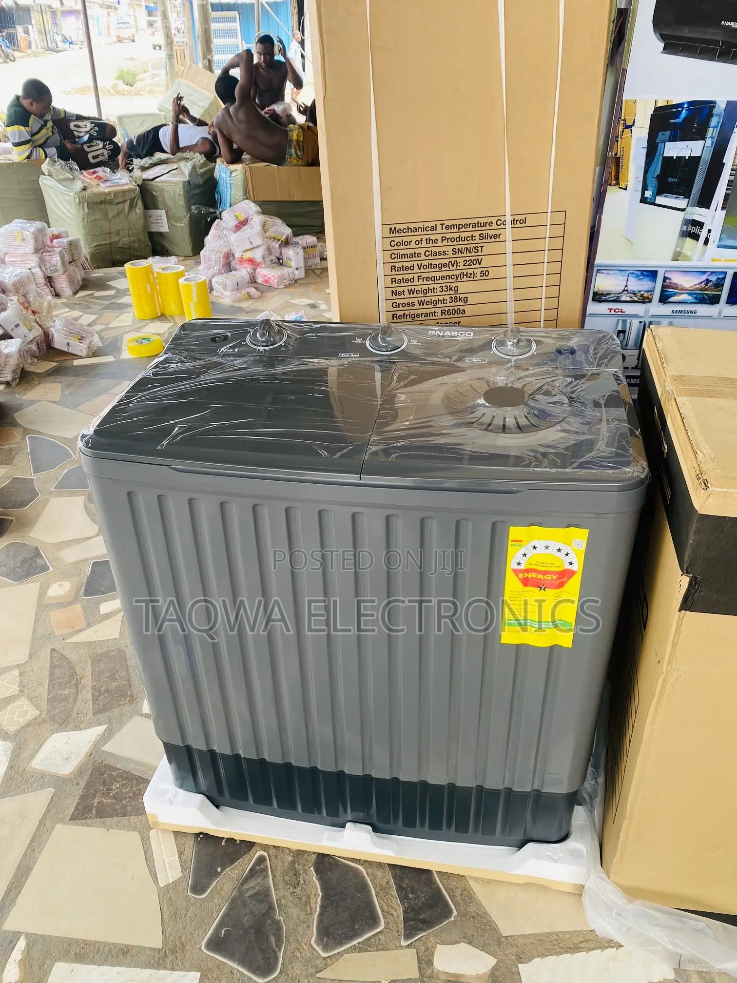 Nasco 11kg Twin Tube Black Gray Washing Machine