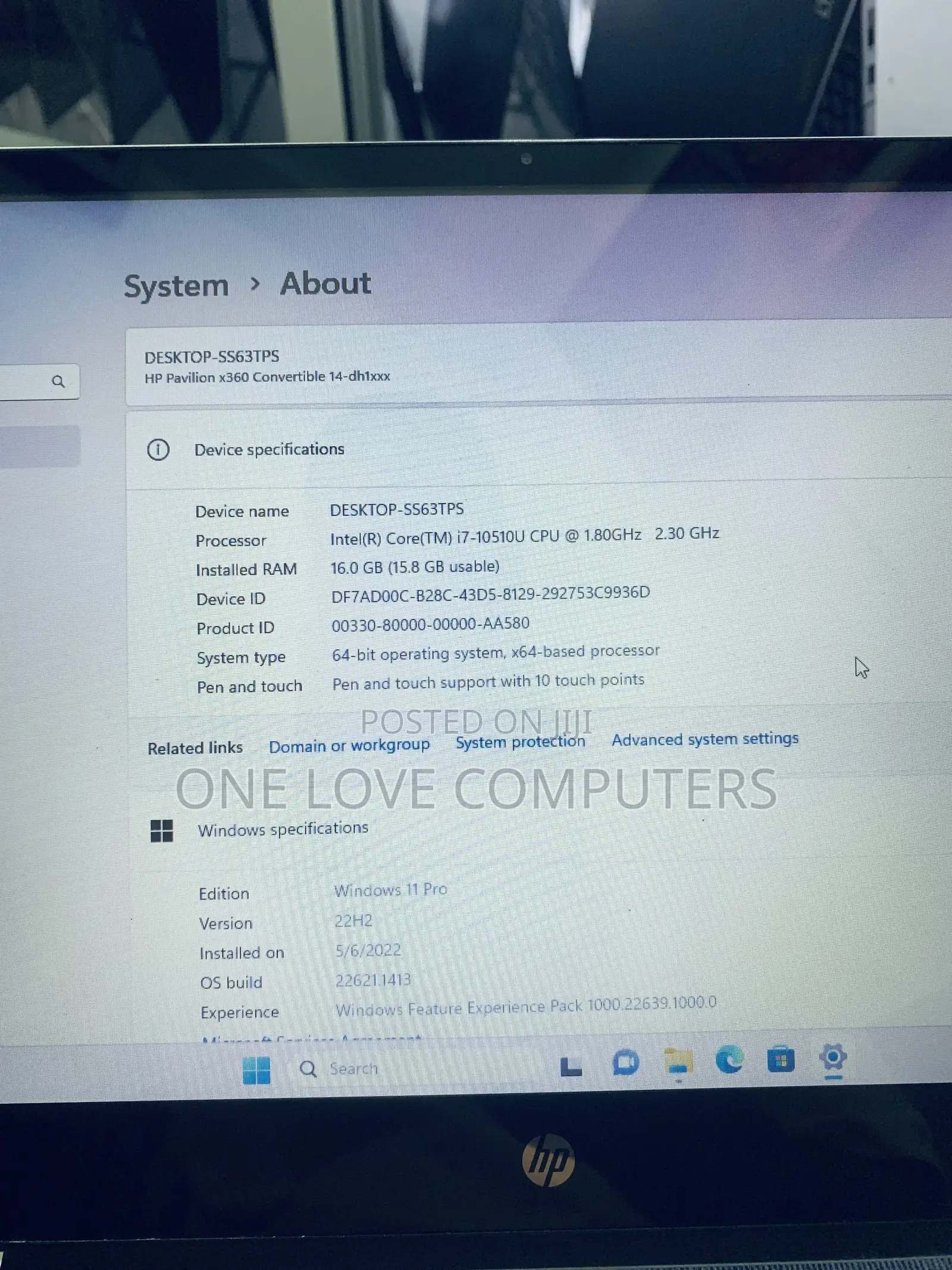 Laptop HP Pavilion x360 14 16GB Intel Core i7 SSD 256GB