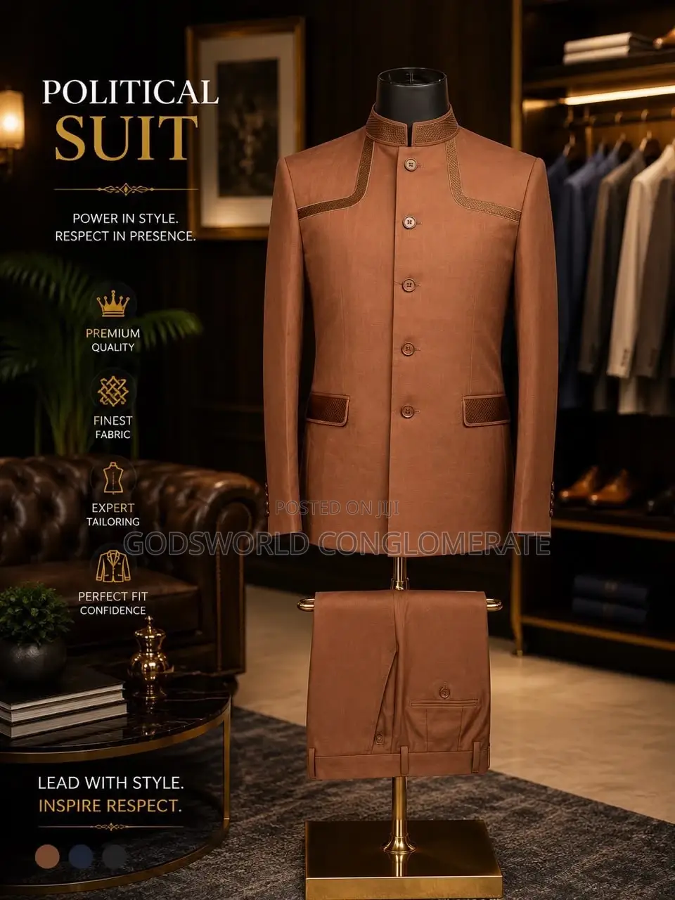 Brown Shade Political Suit