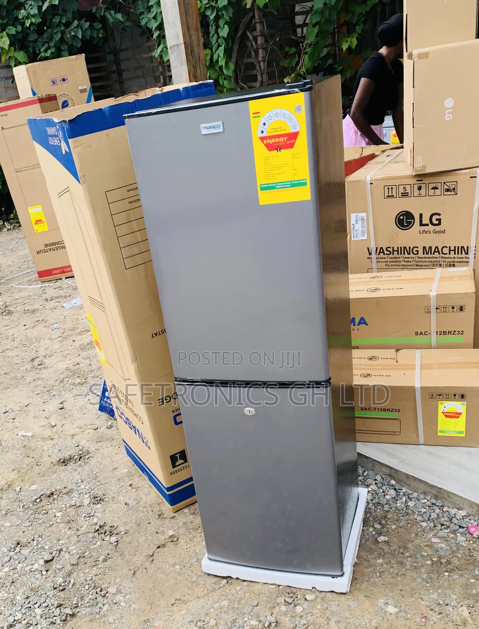 Excellent Grey Nasco 158L Bottom Freezer Refrigerator (NASD2-20FL)