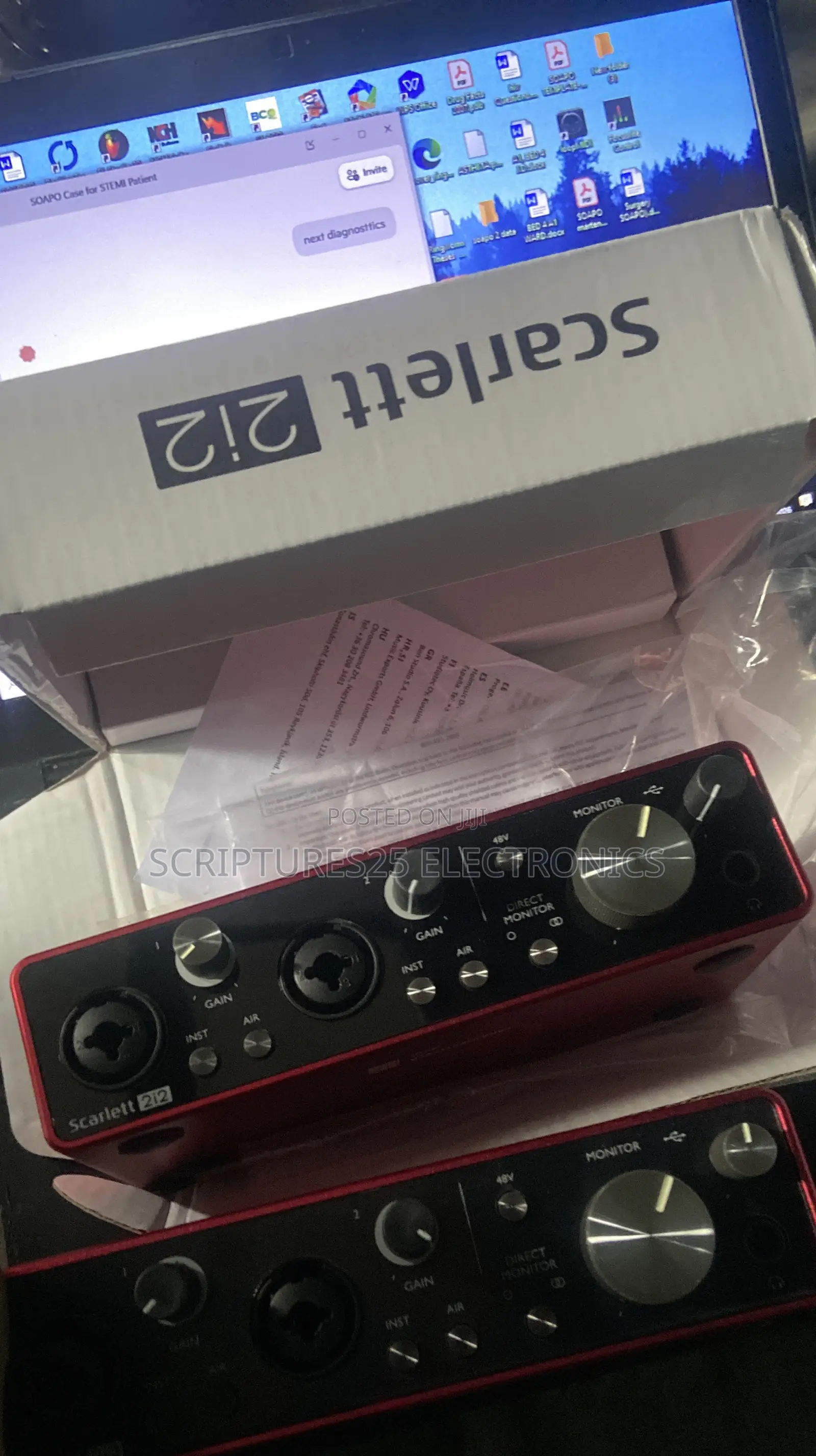 Scarlet 2i2 Professional Studio Sound Card 24bit/192 KHZ