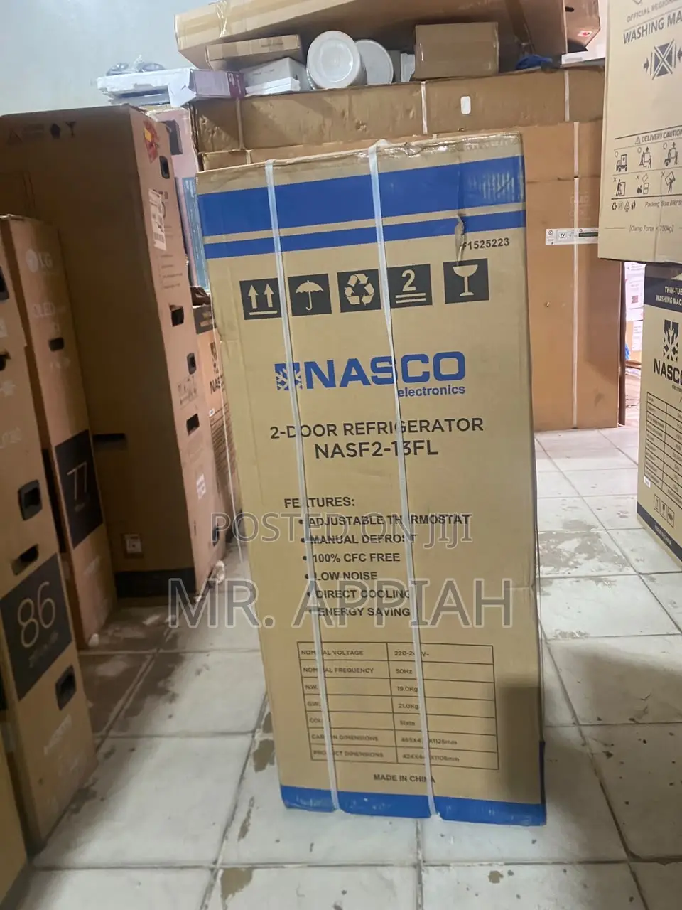 Extremely Durable Nasco 112L Double Door Fridge(NASF2-13fl)