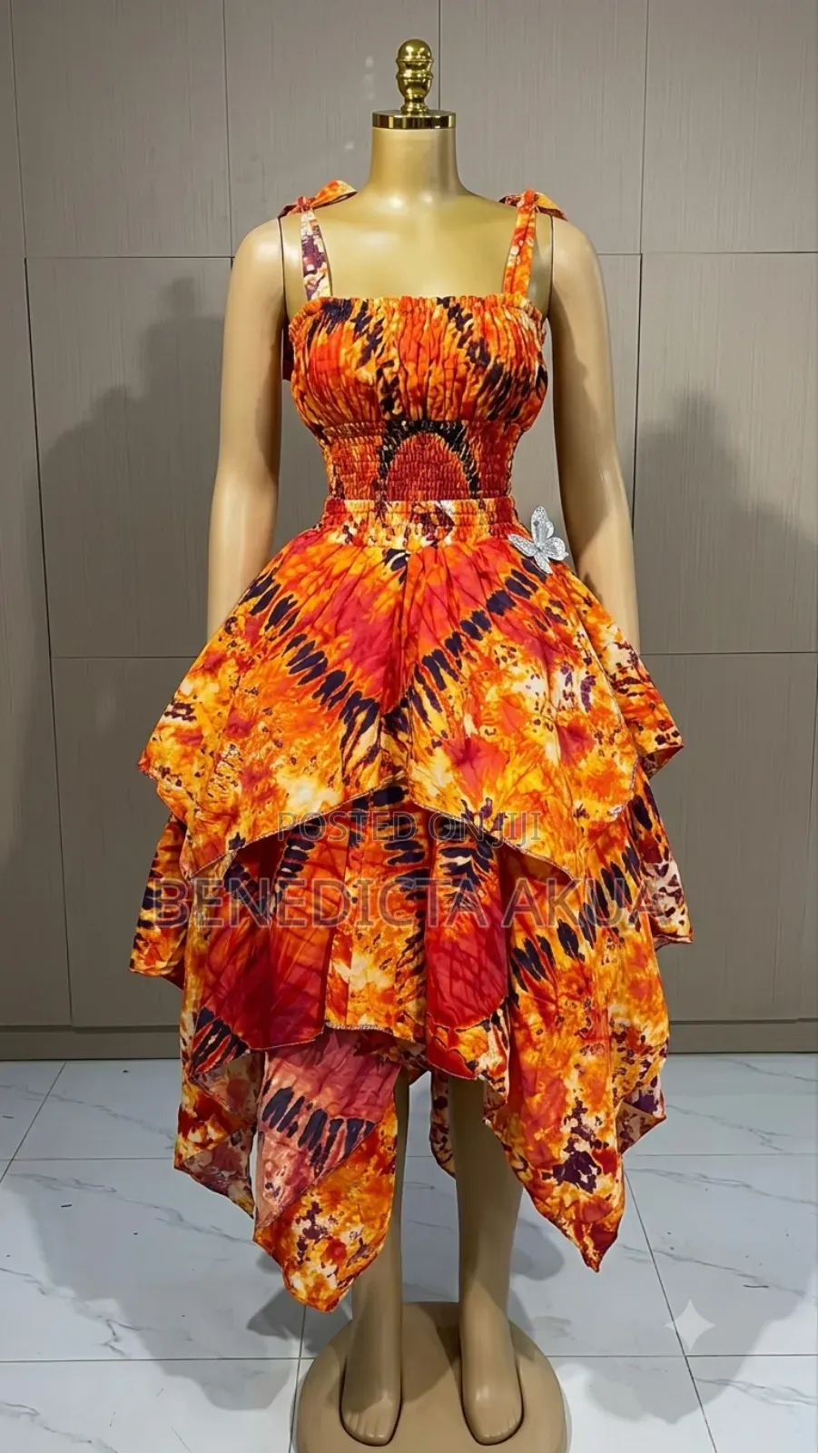 Two Piece Handkerchief Fire Color