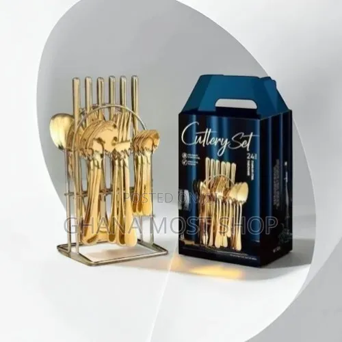 Gold Stainless Steel 24 Pieces Cutlery Set(6512)