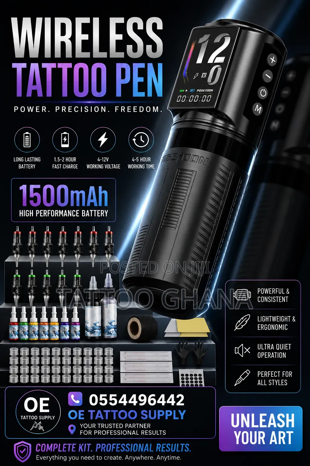 Wireless Tattoo Machine Complete Kit