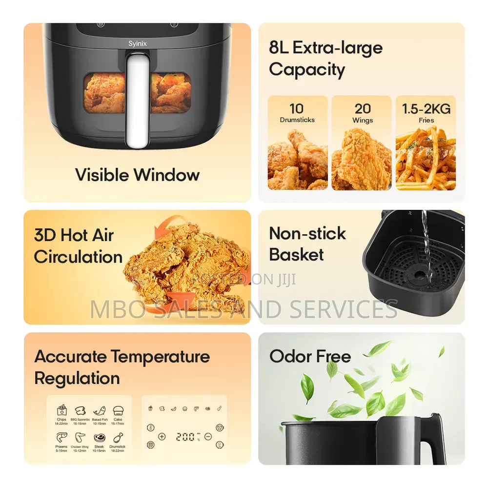 Syinix Digital Air FRYER 3D Heat Circulation Nonstick and Odor Free