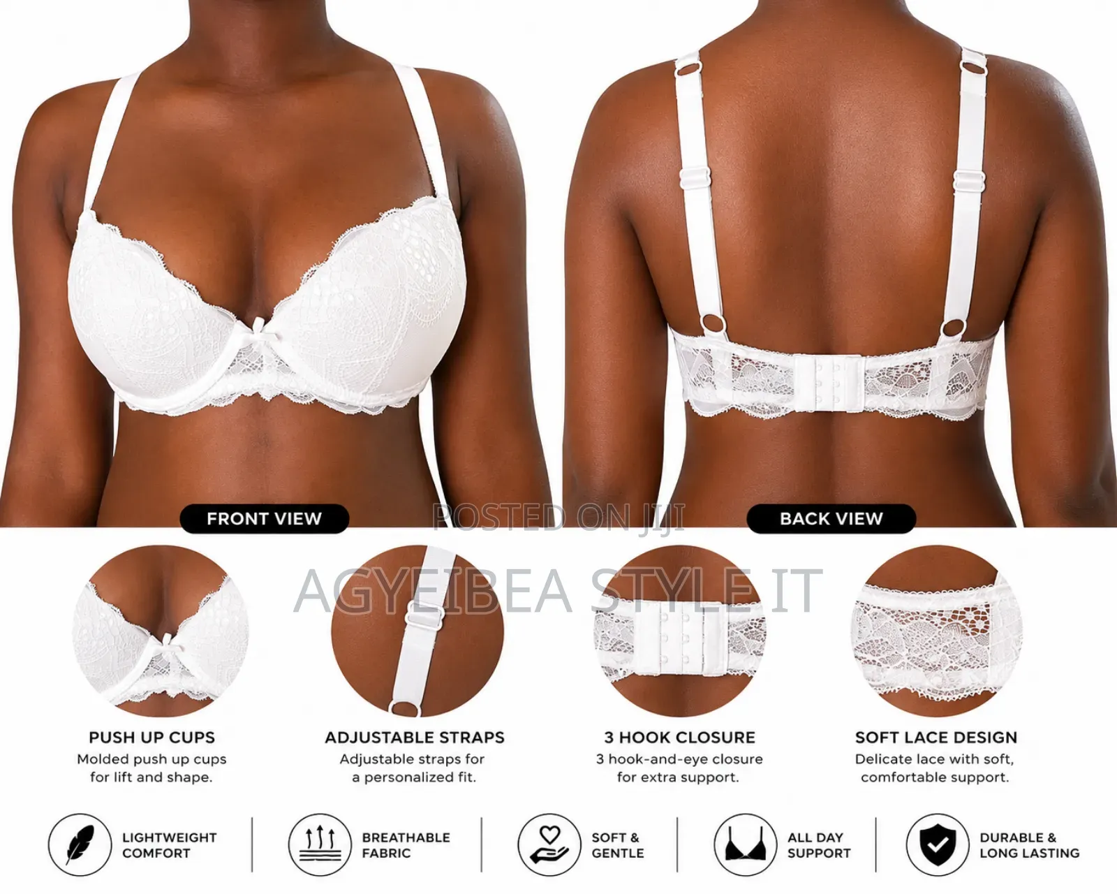 Cream Lace Bra
