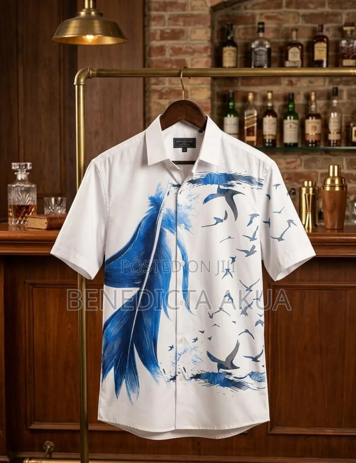 Vintage Shirt Blue and White