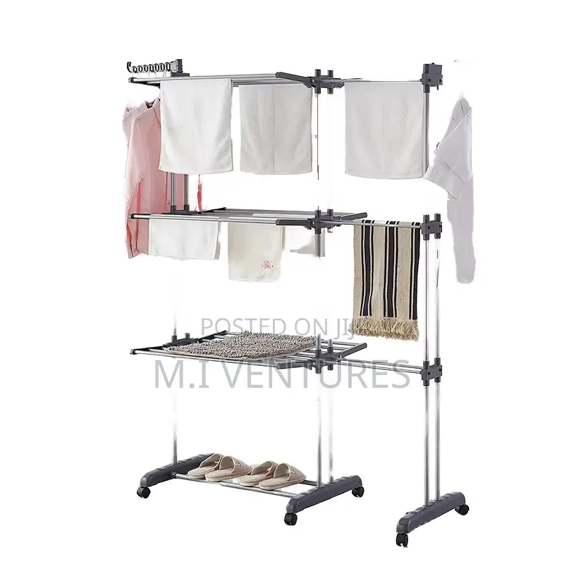 Double Heavy-Duty Foldable Clothes Drying Rack –Multi Layered
