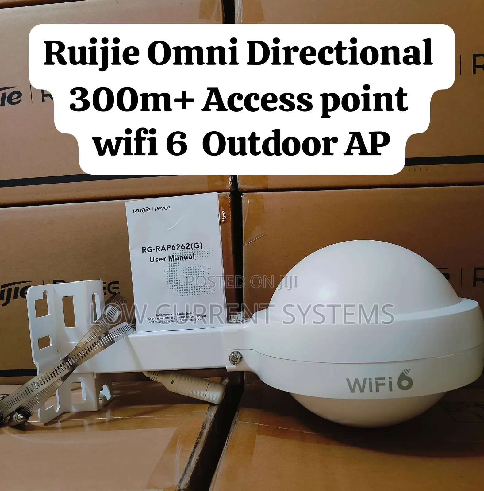 Ruijie Omnidirectional Outdoor AP Wifi6 300m+ Ax1800 Rap6262g