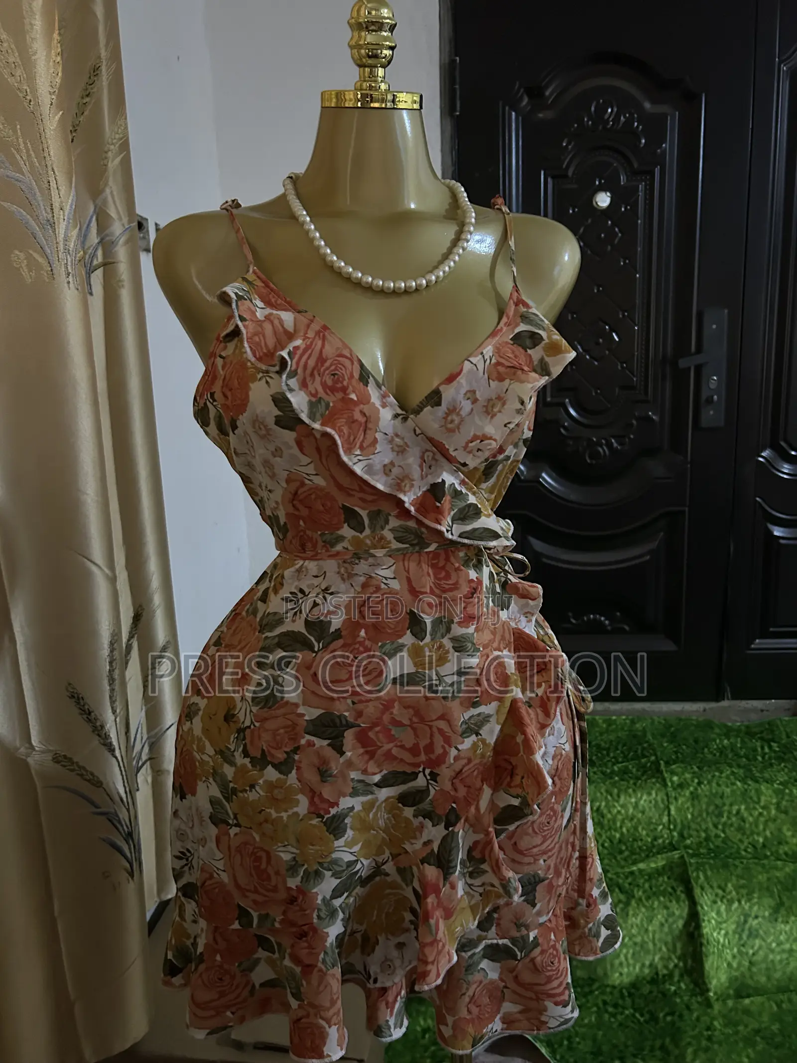 Sunset Blossom Floral Wrap Mini Dress