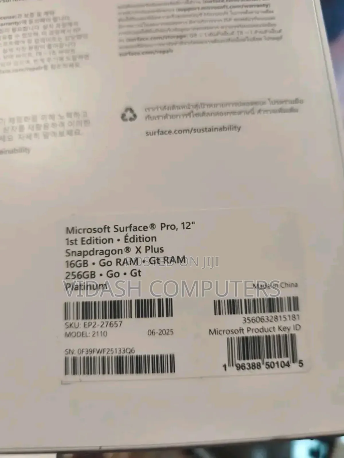 New Microsoft Surface Pro 256 GB Gray