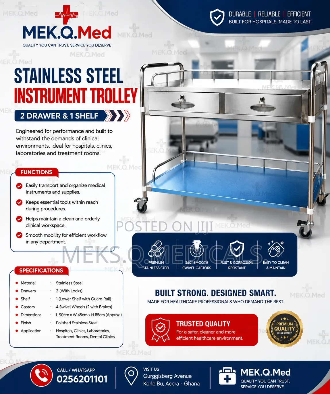 Instrument Trolley 2 Drawer