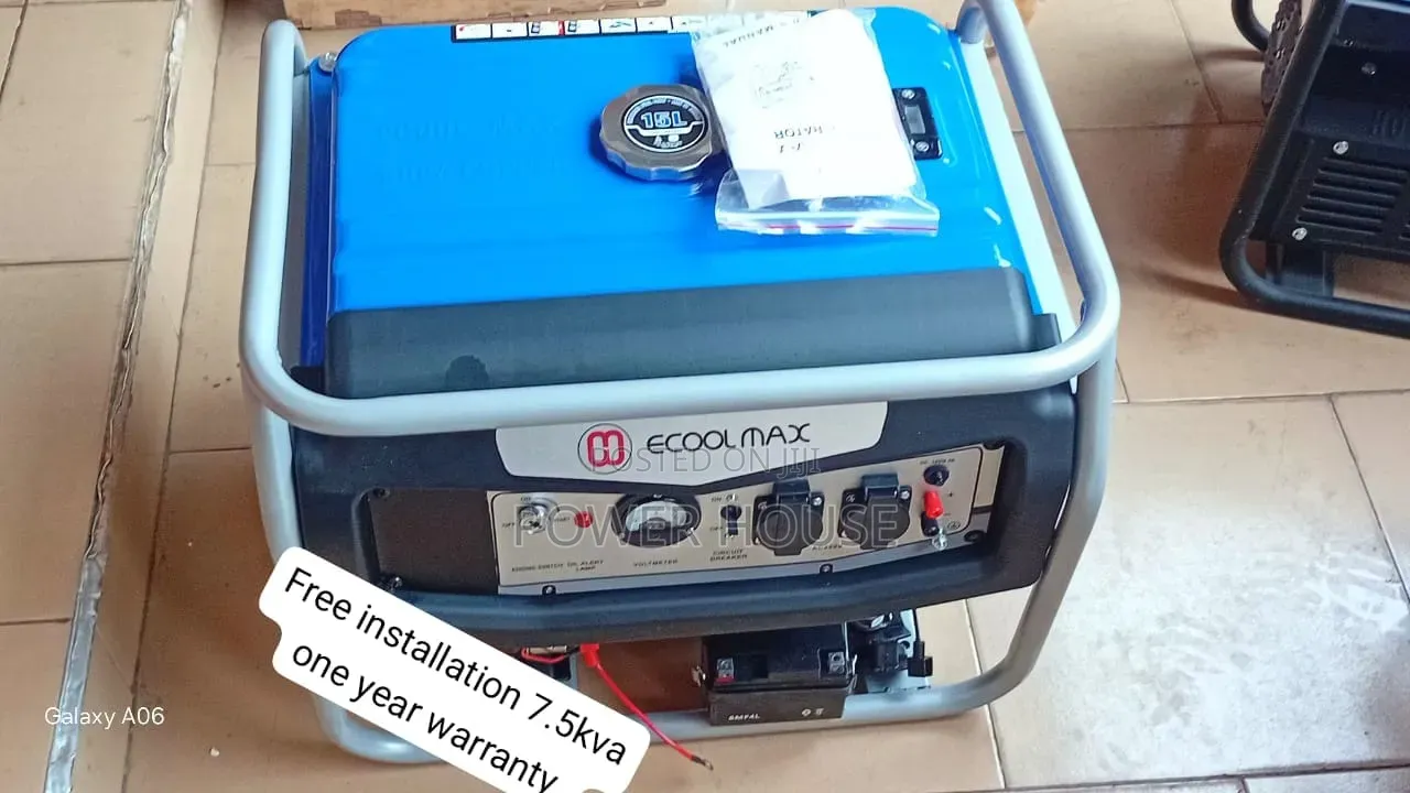 ECOOLMAX 7.5kVA 8500W Key Start Petrol Generator 7.5kva