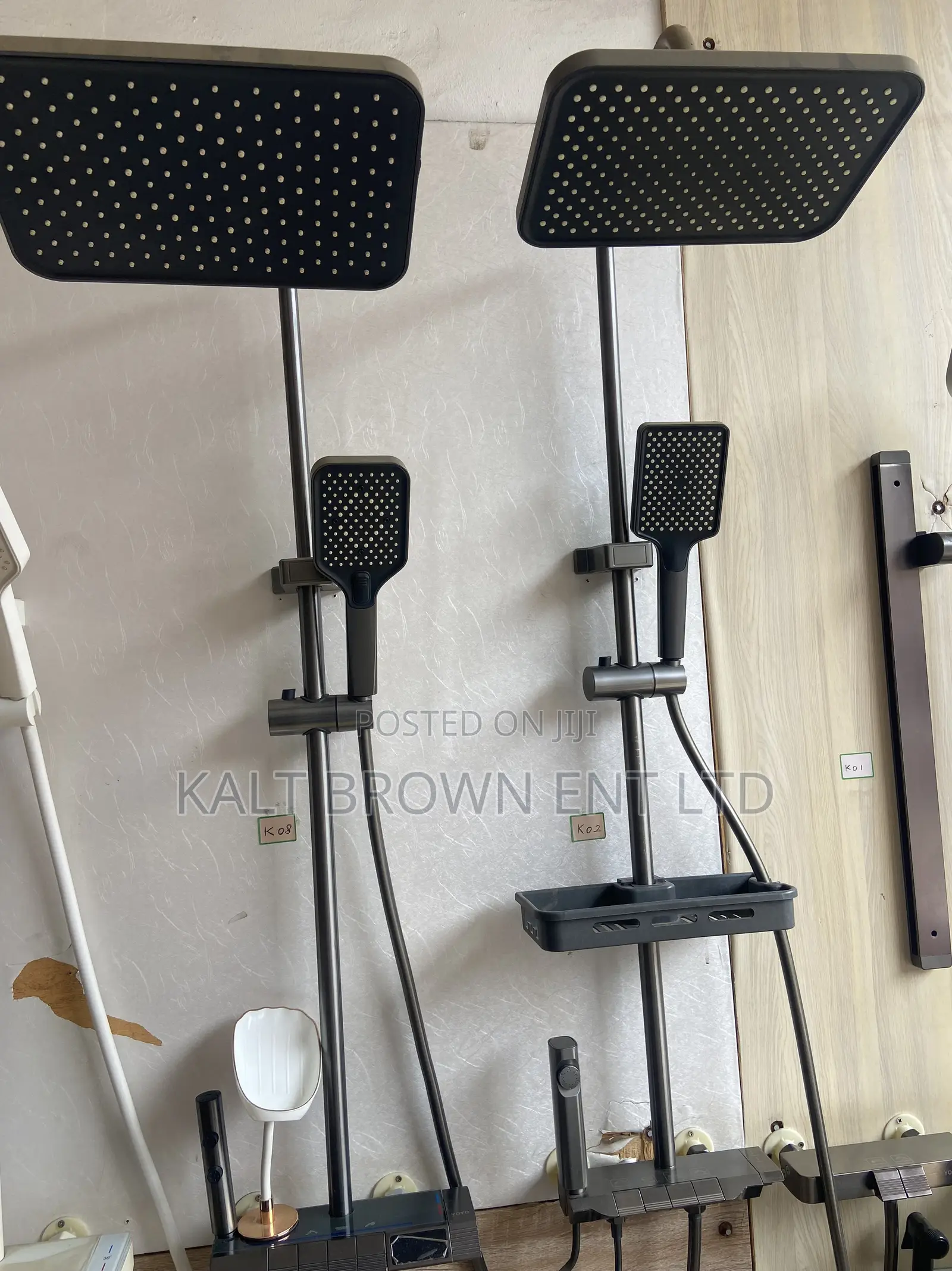 Luxury Twin Rainfall Shower Set – Matte Black