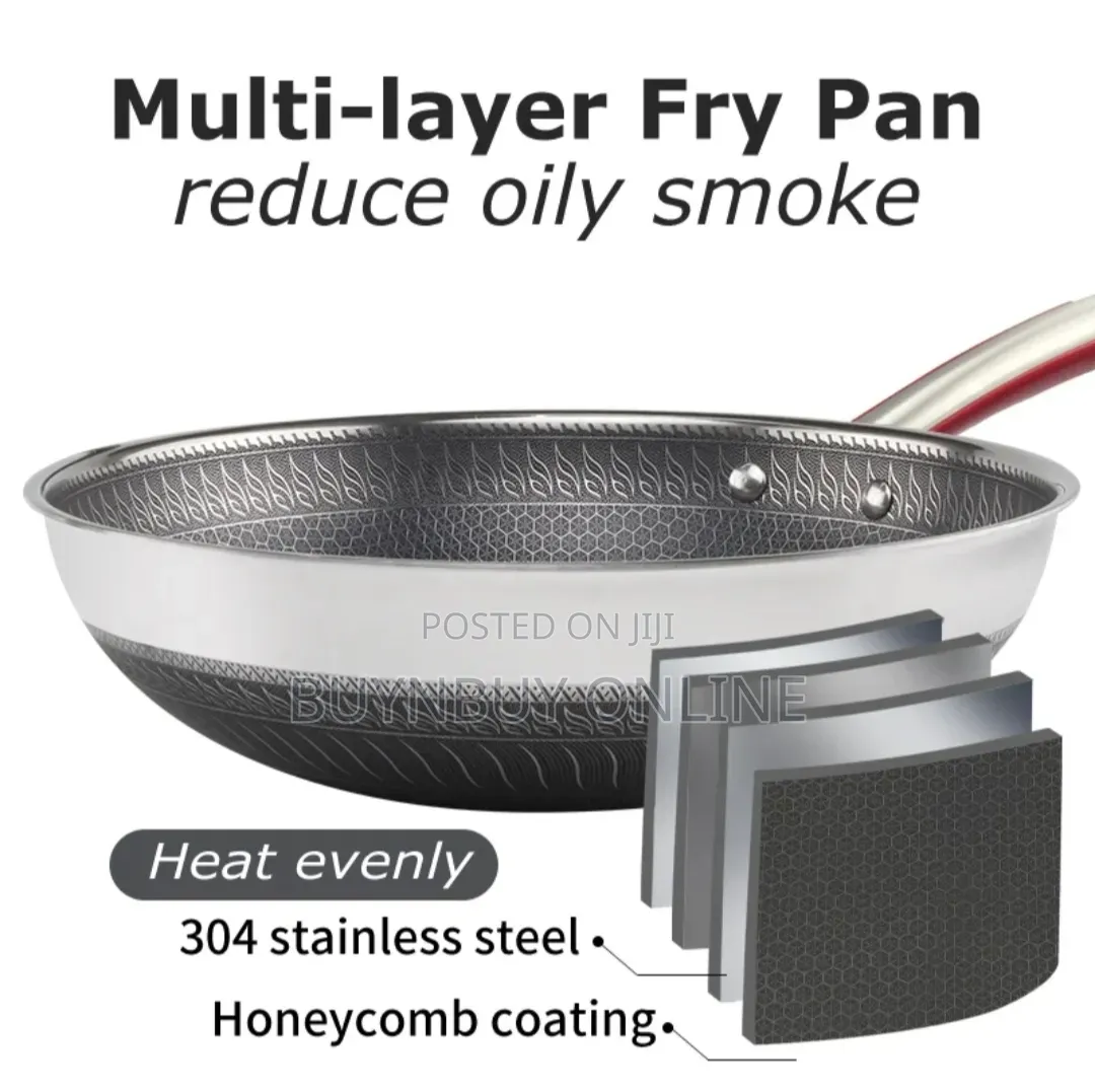 32cm Multilayer Honeycomb Stainless Steel Wok Pan