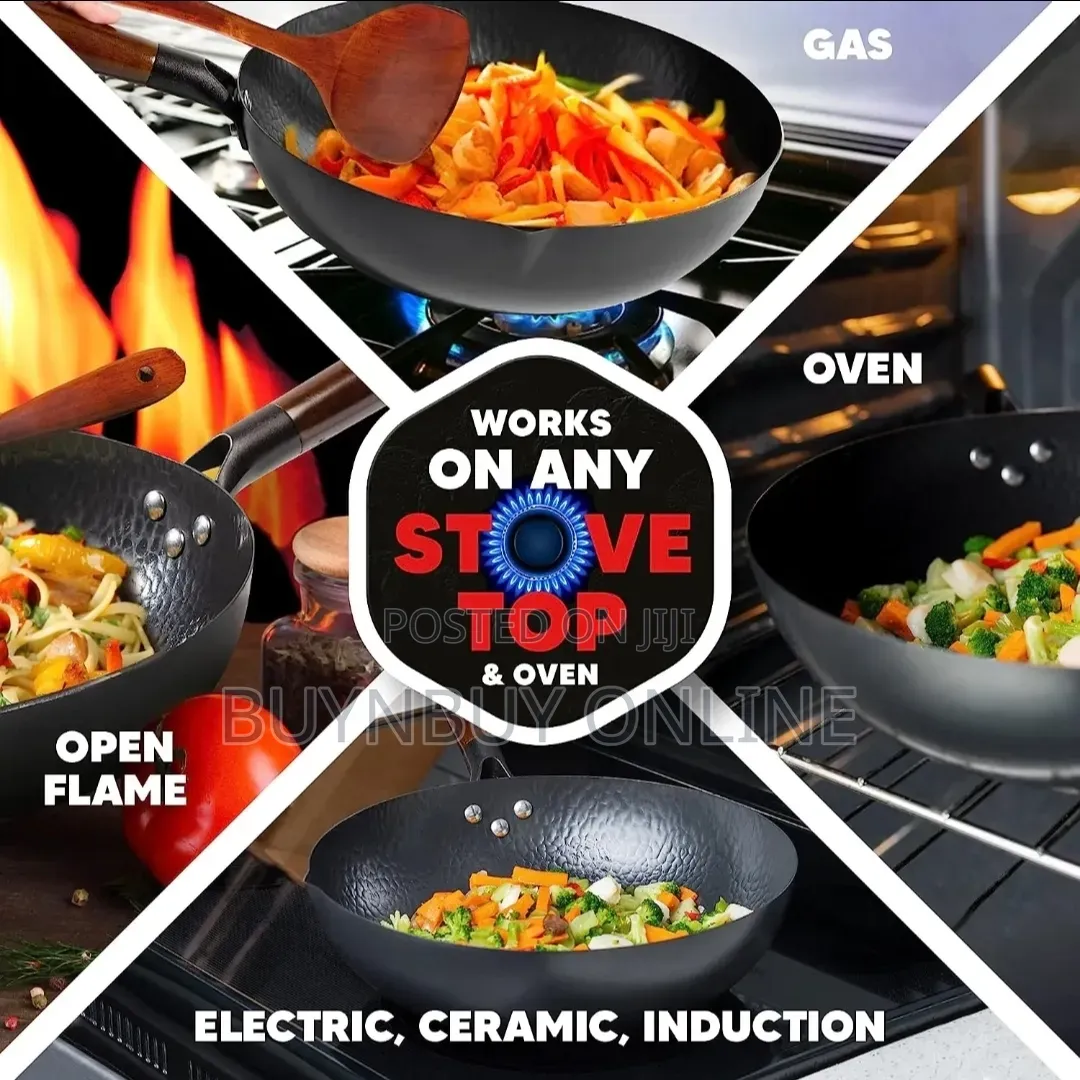 32cm Carbon Steel Wok Pan