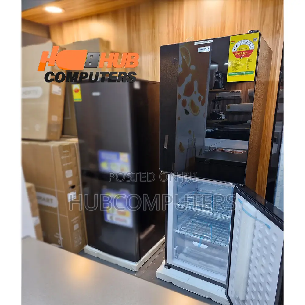 Nasco-Nasd2-24flb Fridge Bottom Freezer 198ltr Black Mirror