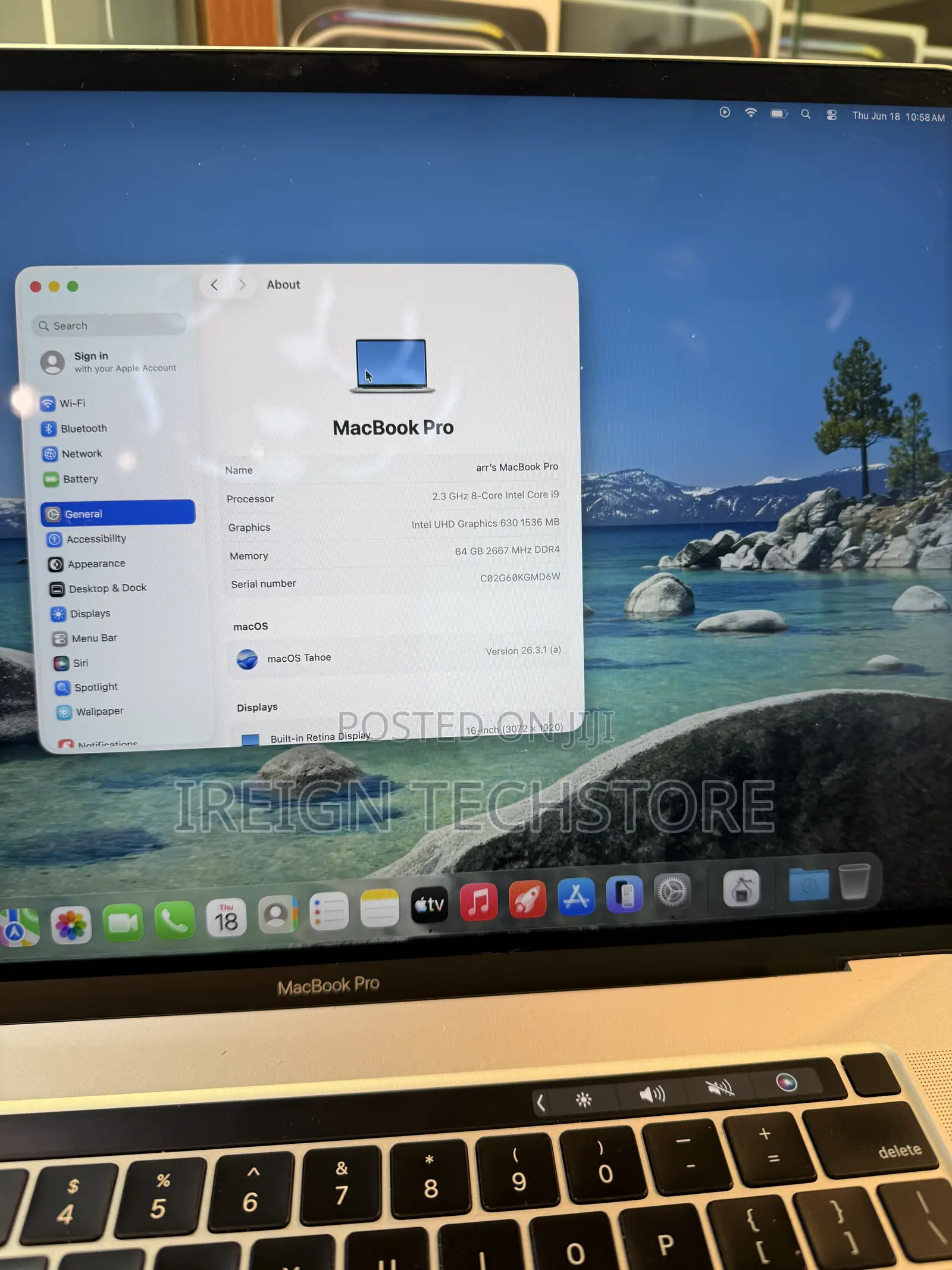 Laptop Apple MacBook Pro 2019 64GB Intel Core i9 SSD 1T