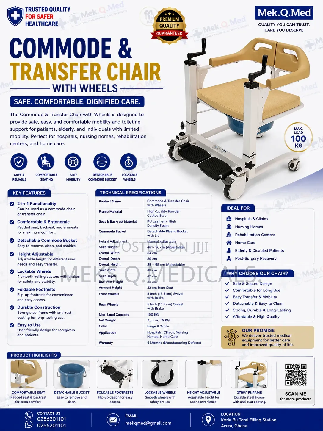 Patient Transfer Commode Chair