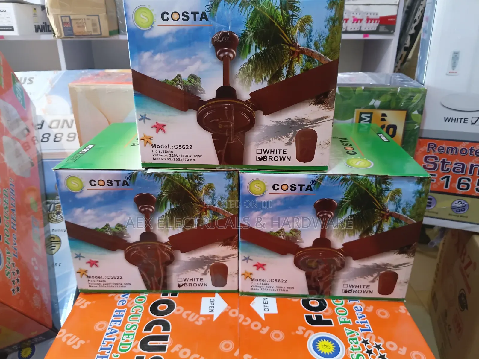Costa C5622 Ceiling Fan With Regulator - Brown