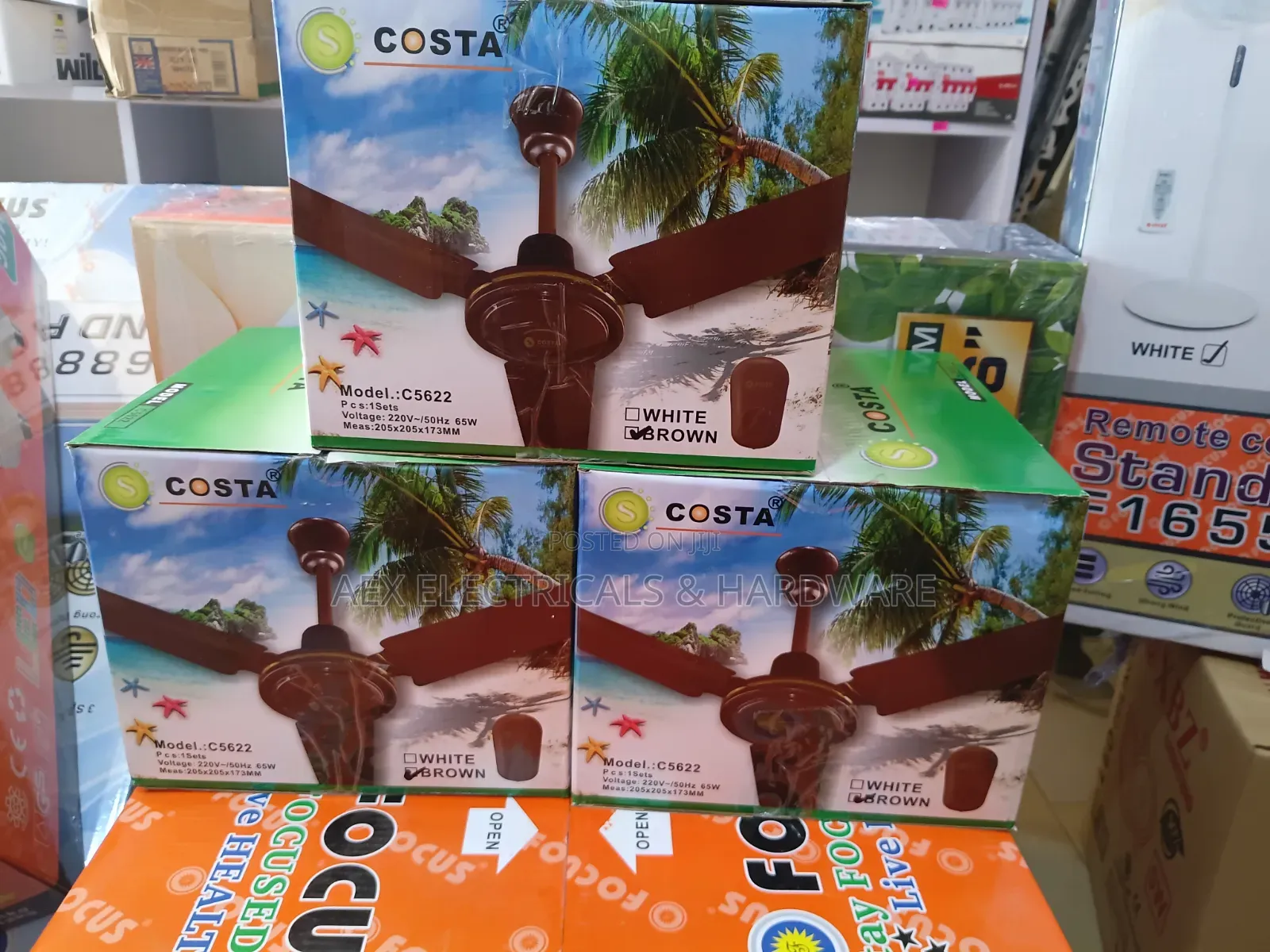 Costa C5622 Ceiling Fan With Regulator - Brown